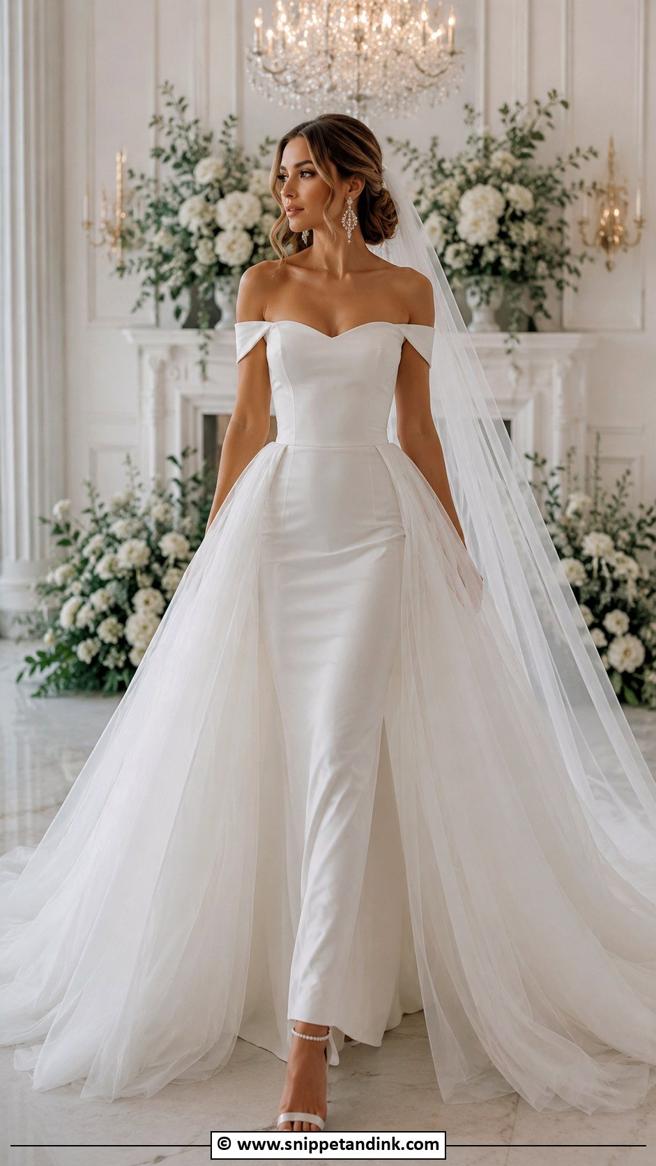 Detachable Overskirt Wedding Gown - Snippet and Ink - 35 Wedding Gowns