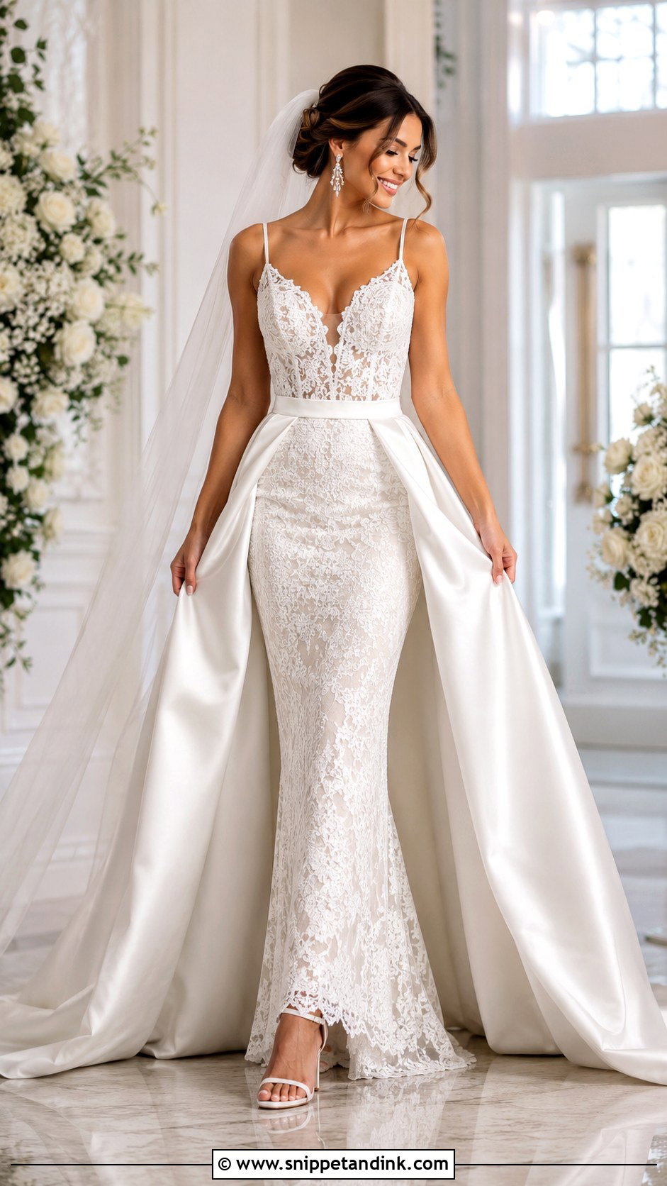 Detachable Overskirt Wedding Gown - Snippet and Ink - 25 Unique Wedding Gowns