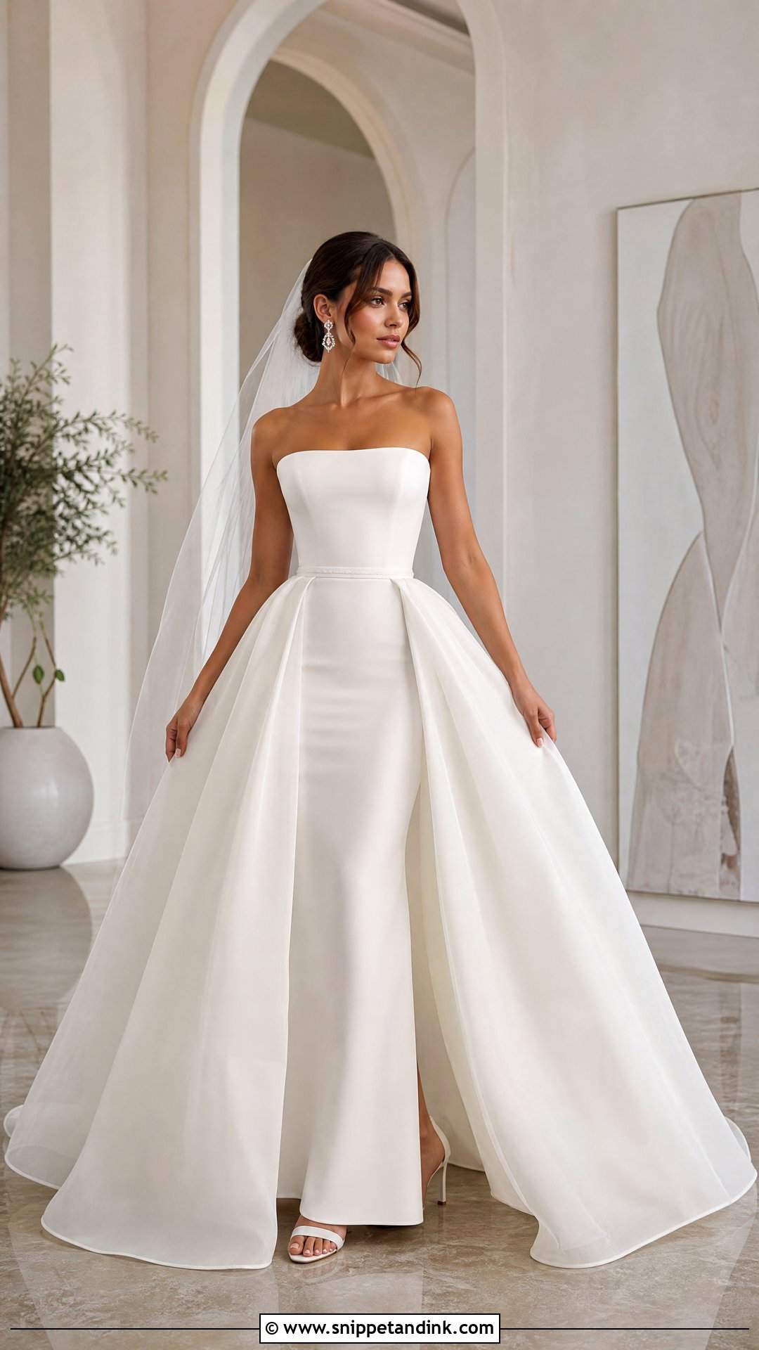 Detachable Overskirt Wedding Gown - Snippet and Ink - 25 Dream Wedding Gown Ideas
