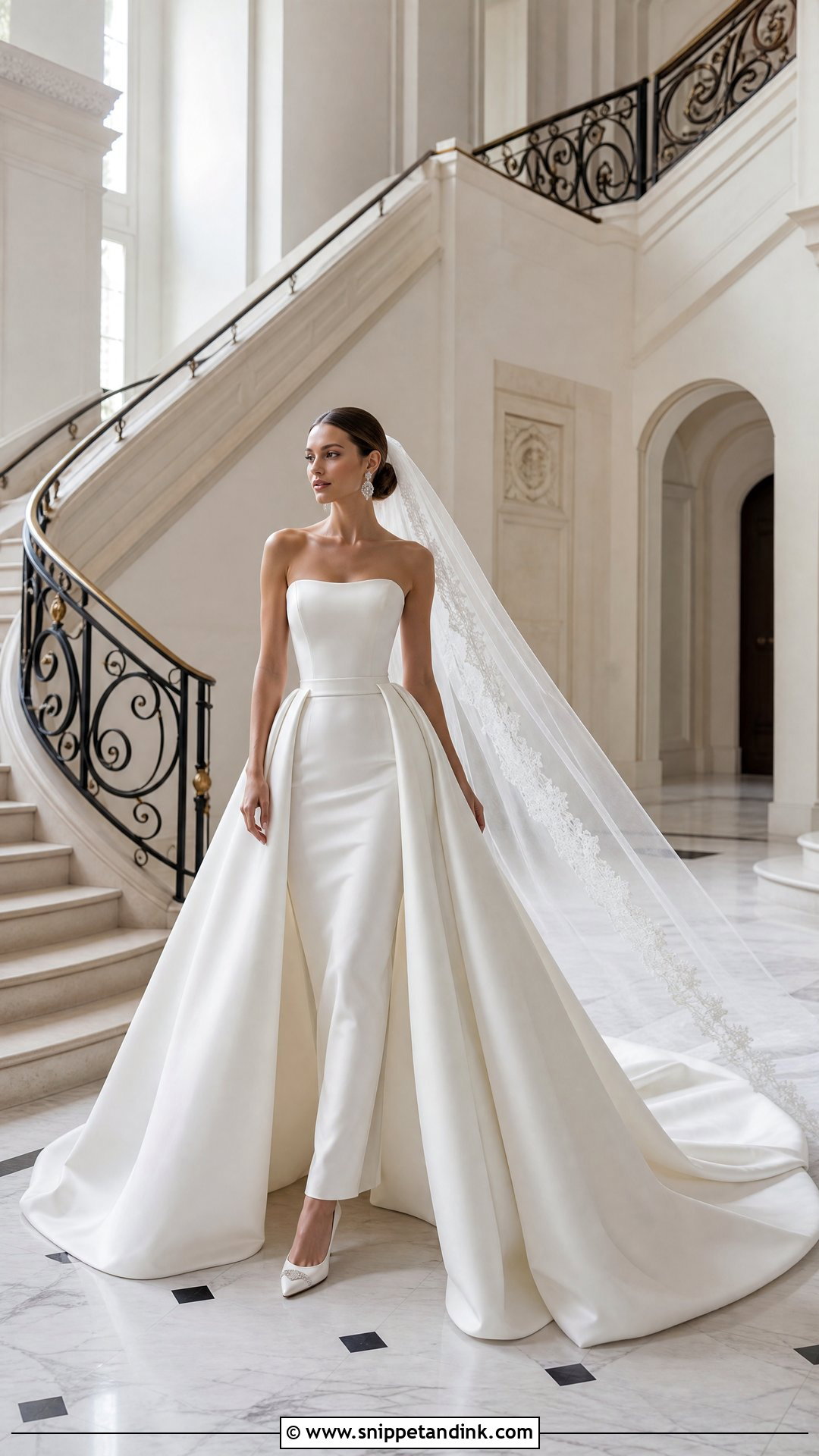 Detachable Overskirt White Duchess Gown - Snippet and Ink - 20 White Duchess Gown Styles