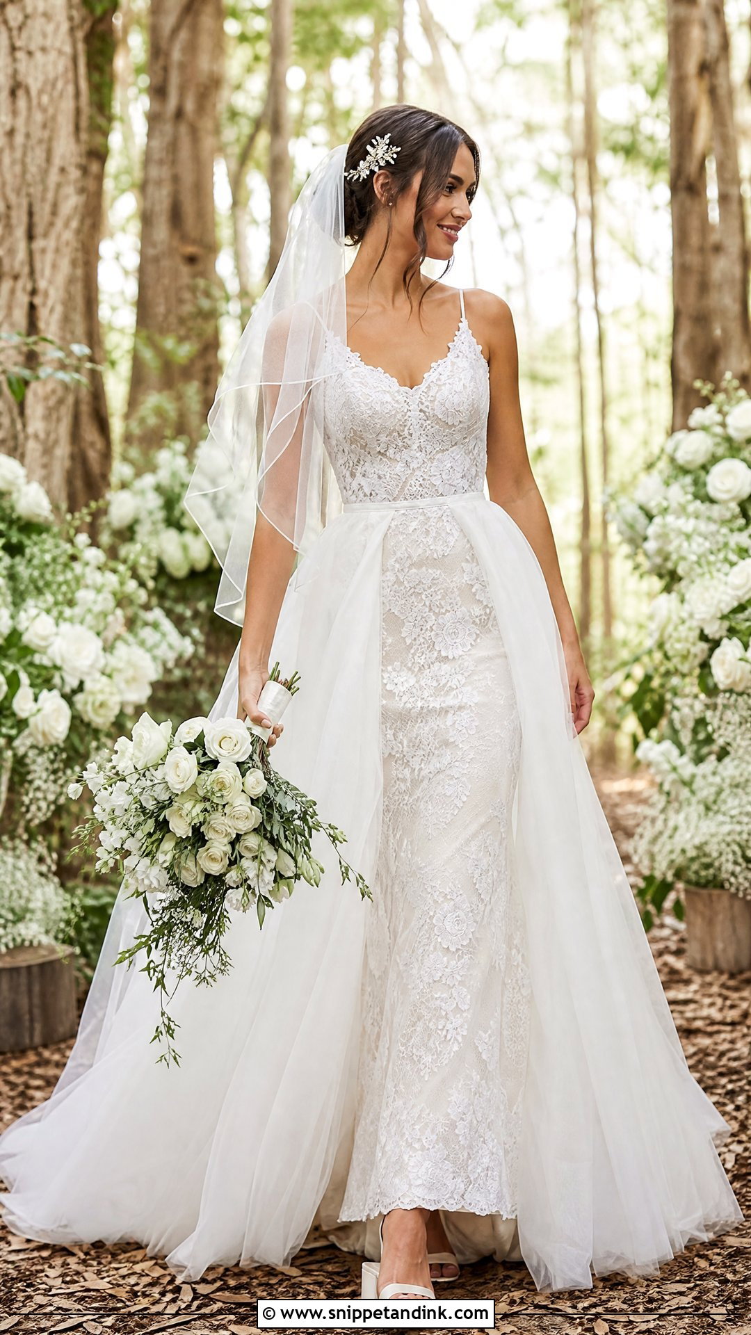 Detachable Overskirt Woodland Wedding Dress - Snippet and Ink - 25 Woodland Wedding Dress Ideas