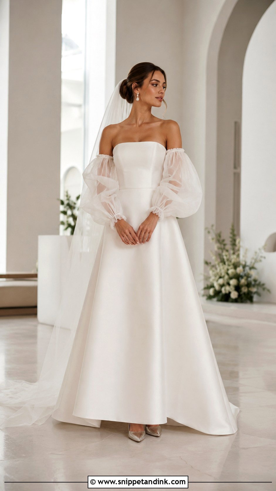 Detachable Puff Sleeve Wedding Dress - Snippet and Ink - 20 Big Sleeve Wedding Dress Ideas