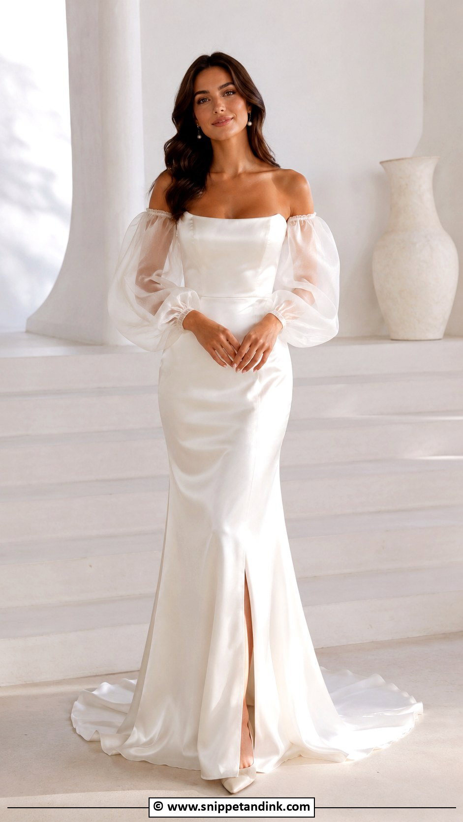 Detachable Puff Sleeve Wedding Dress - Snippet and Ink - 30 Detachable Wedding Dress Ideas