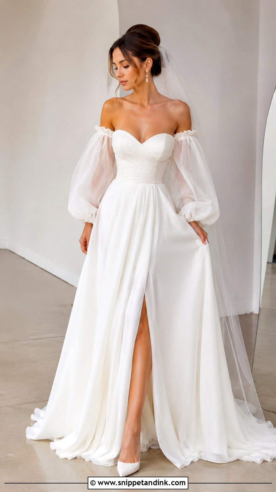 Detachable Puffy Sleeve Wedding Dress - Snippet and Ink - 25 Wedding Dress Puffy Sleeves