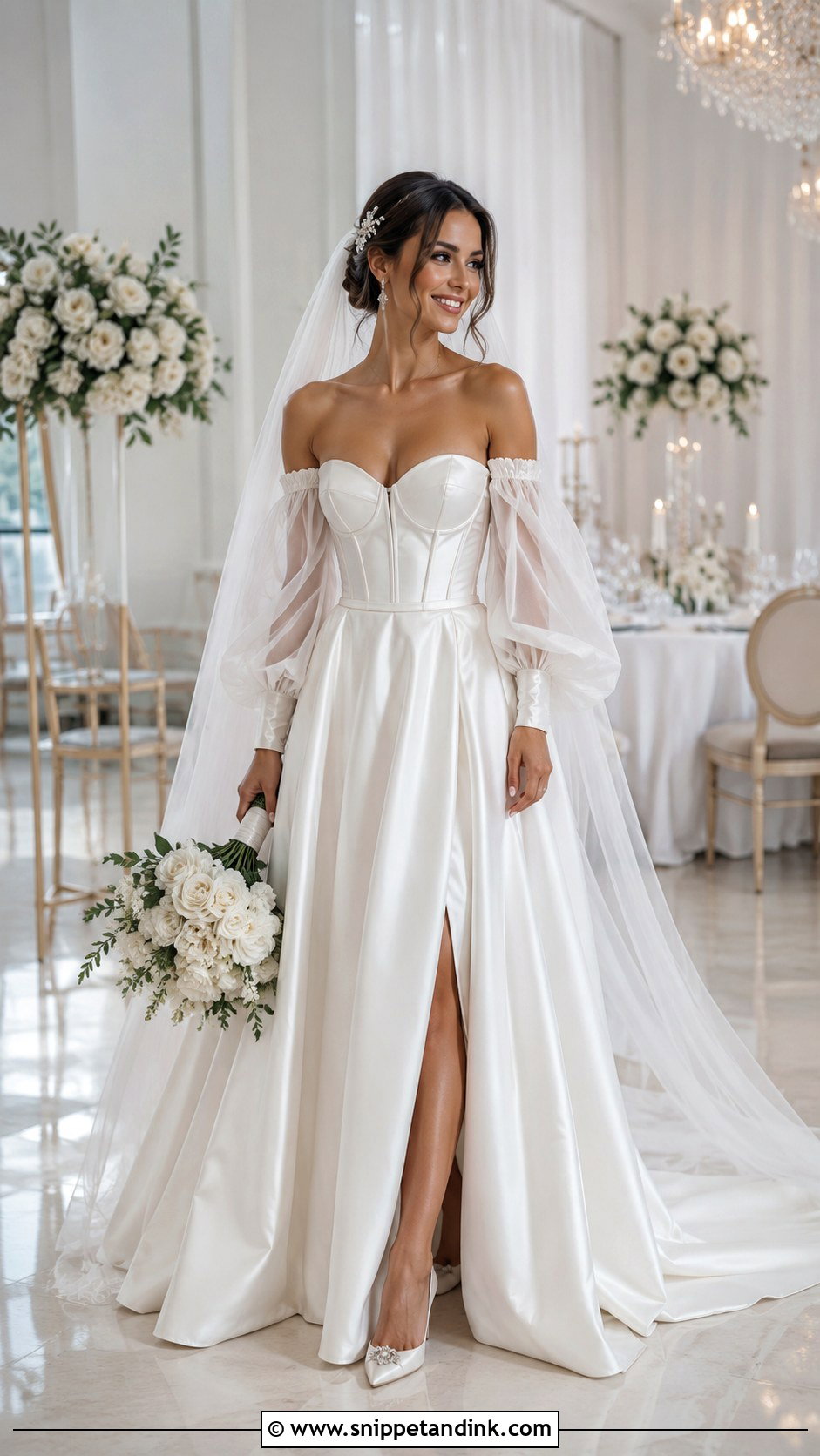 Detachable Puffy Sleeve Wedding Dress - Snippet and Ink - 20 Wedding Dress with Puffy Sleeves