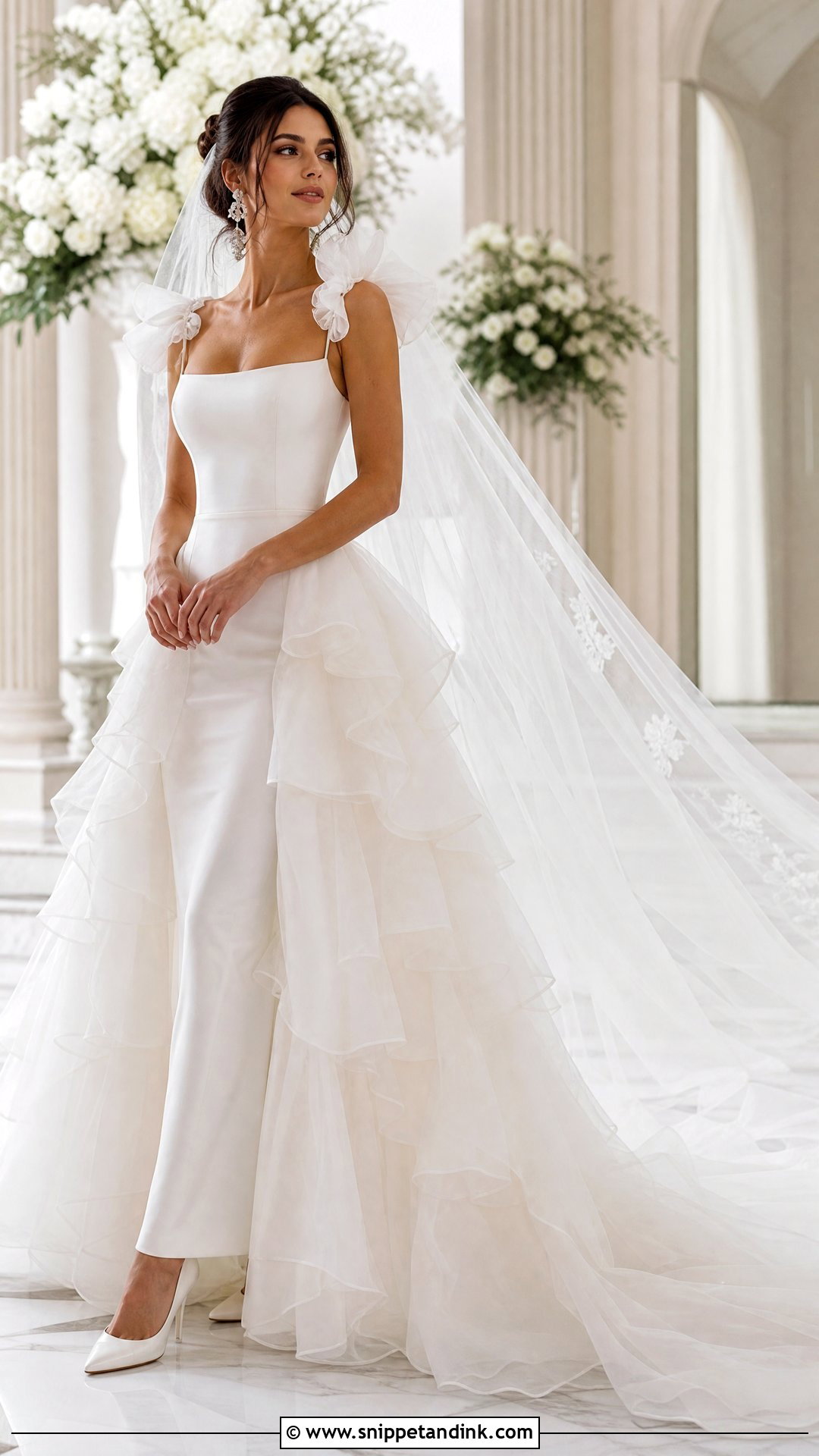 Detachable Ruffle Bridal Gown - Snippet and Ink - 20 Ruffle Bridal Gown Ideas