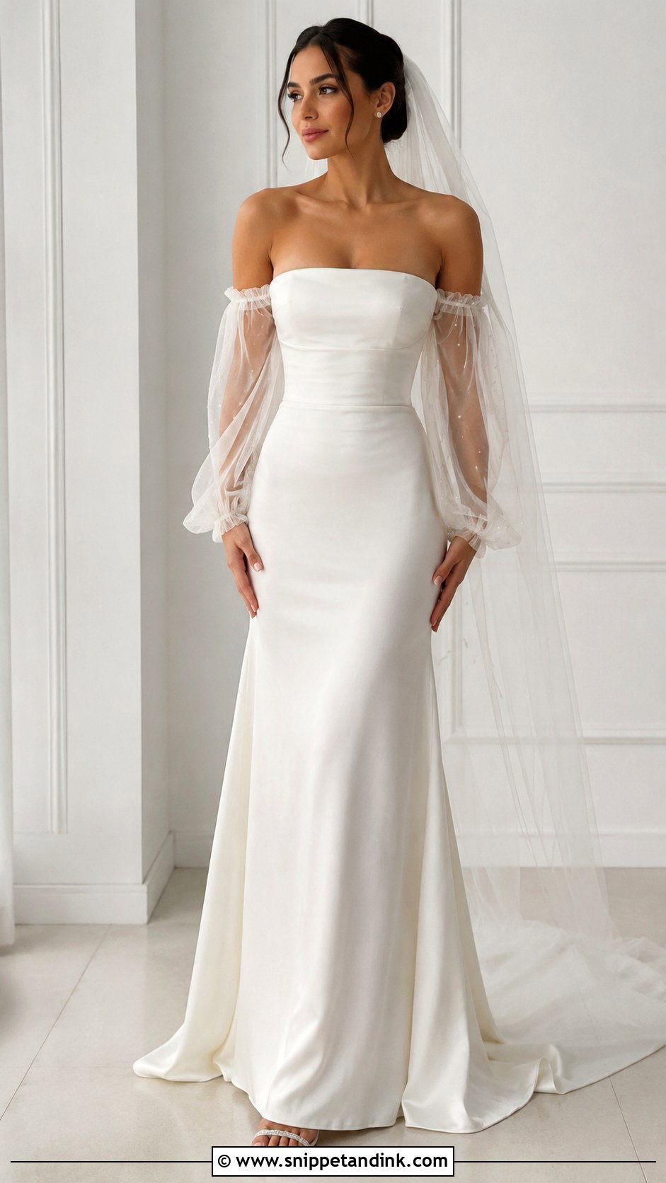 Detachable Sheer Sleeves Wedding Dress - Snippet and Ink - 25 Detachable Sleeves Wedding Dress