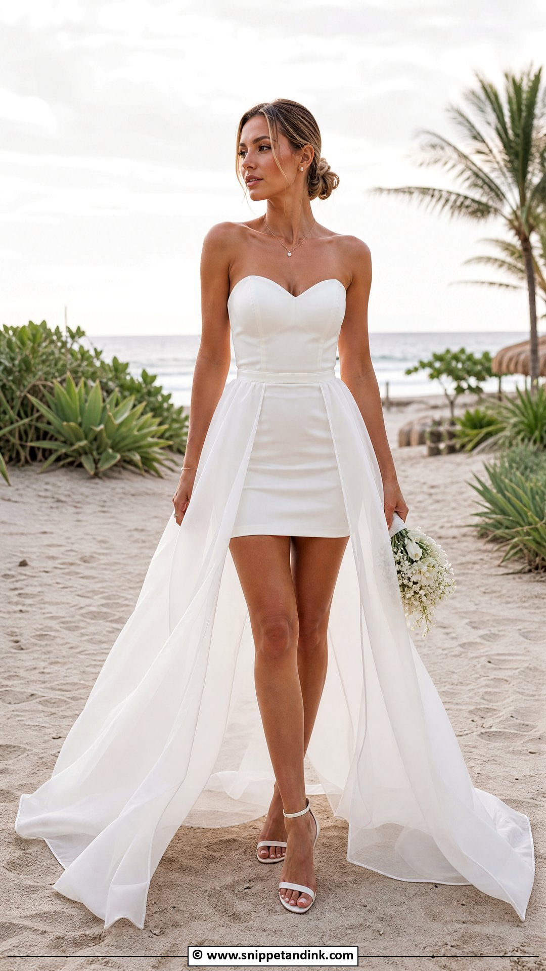 Detachable Skirt Beach Wedding Dress - Snippet and Ink - 35 Beach Wedding Dress Ideas