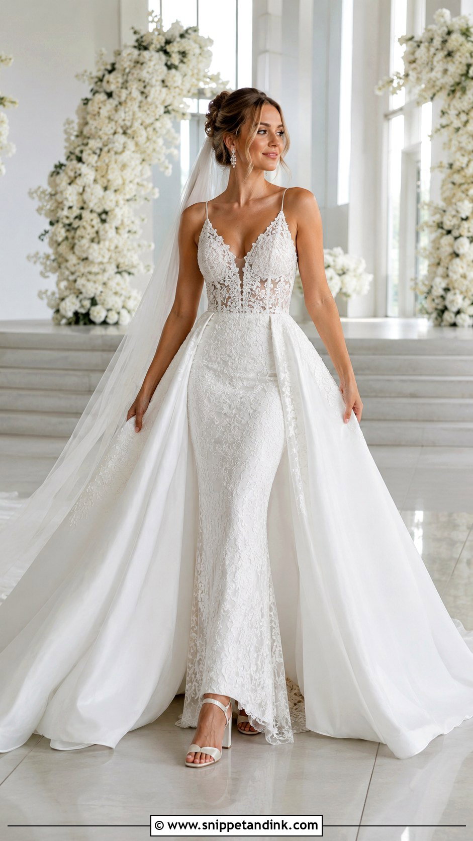 Detachable Skirt Cinderella Wedding Dress - Snippet and Ink - 20 Cinderella Dress Wedding Ideas