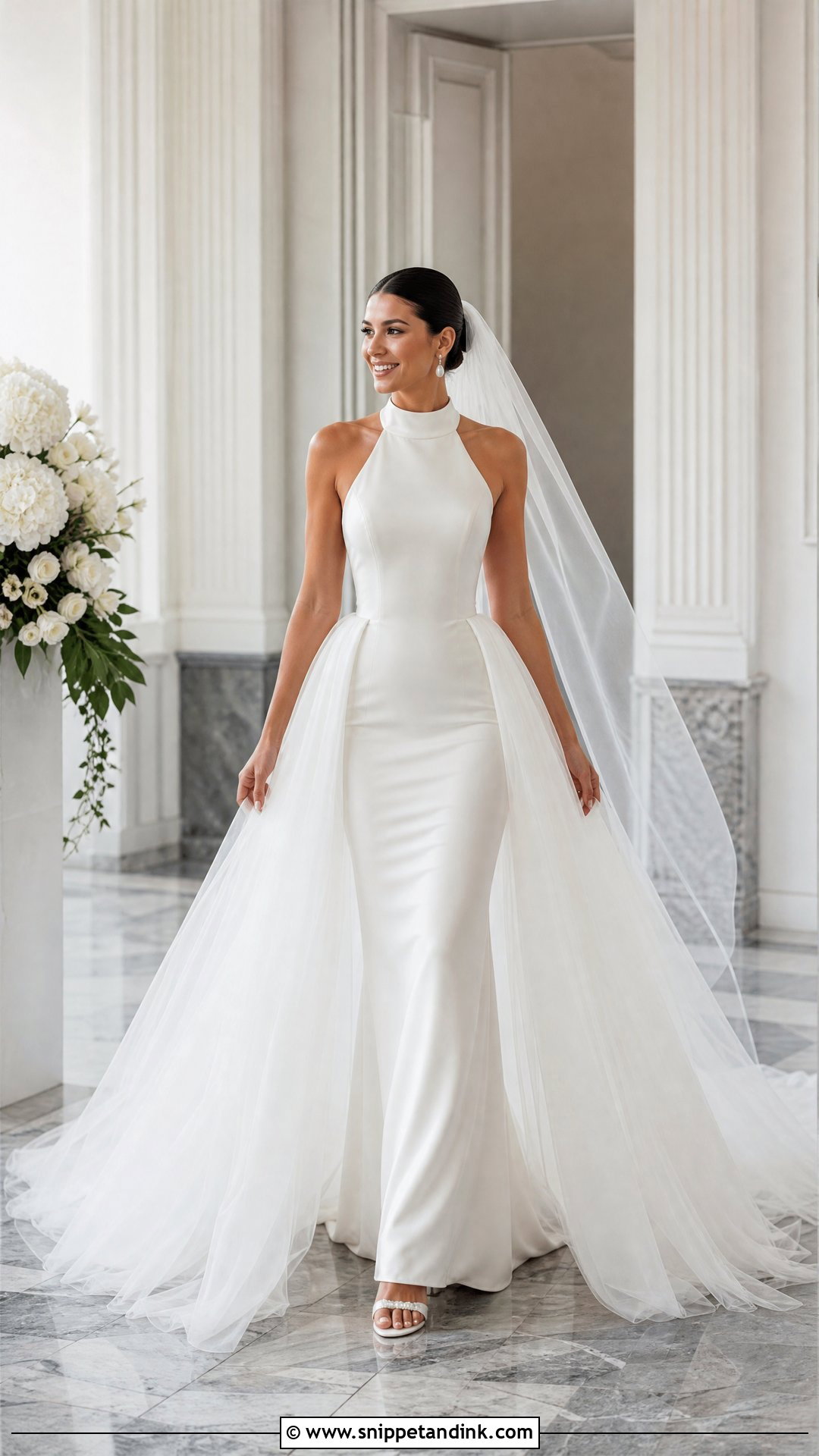Detachable Skirt Halter Wedding Gown - Snippet and Ink - 25 Halter Wedding Gown Ideas