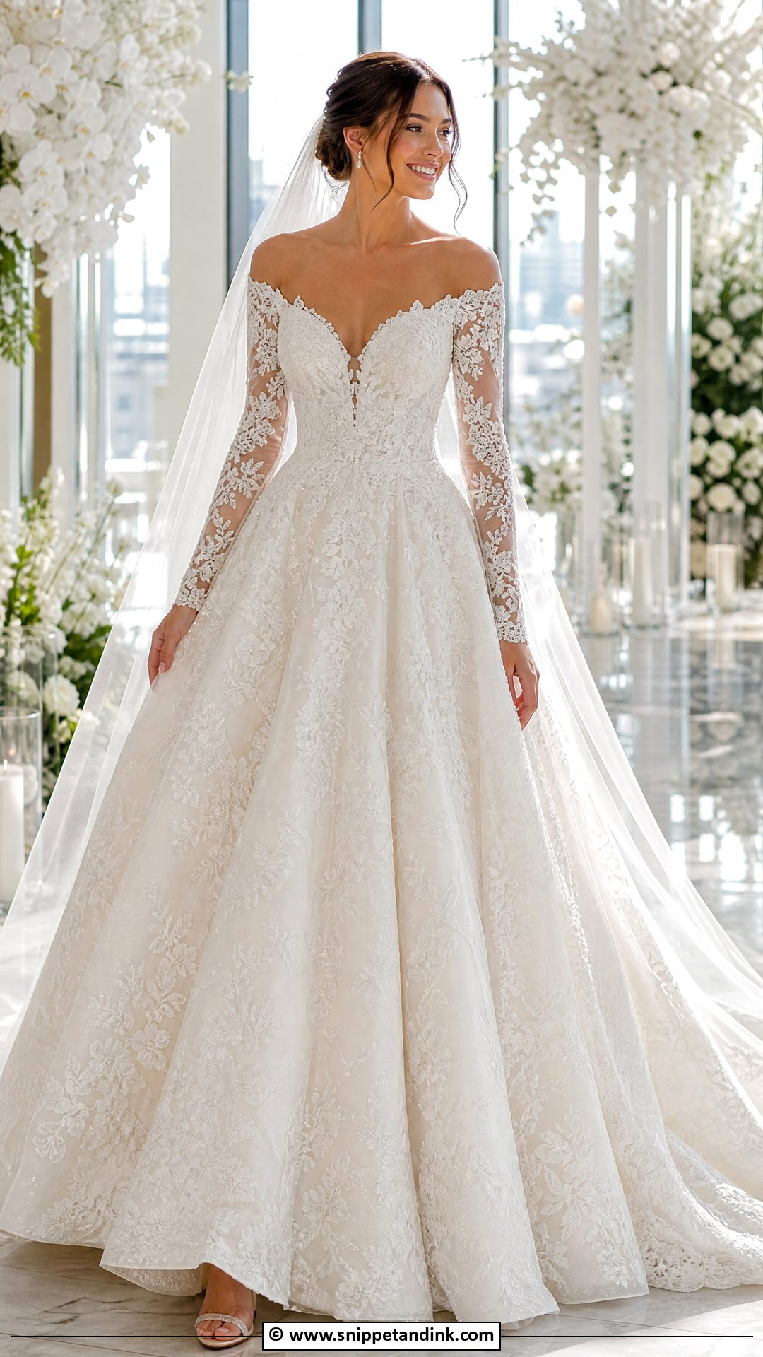 Detachable Sleeve Ball Gown Wedding Dress - Snippet and Ink - 35 Ball Gown Wedding Dress Ideas