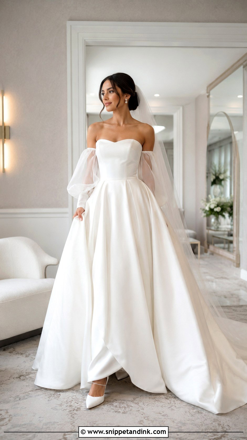 Detachable Sleeve Ball Gown Wedding Dress - Snippet and Ink - 20 Full Wedding Dresses