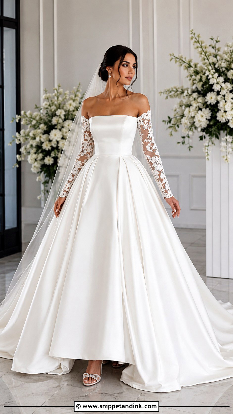 Detachable Sleeve Ball Gown Wedding Dress - Snippet and Ink - 25 Long Sleeve Ball Gown Wedding Dress Ideas