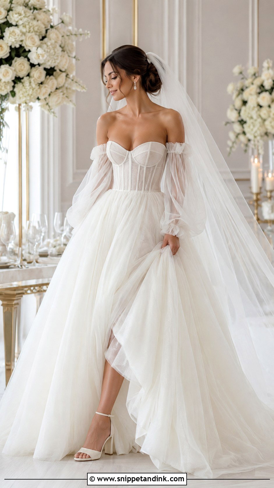 Detachable Sleeve Ball Gown Wedding Dress - Snippet and Ink - 20 Elegant Ball Gown Wedding Dress Ideas