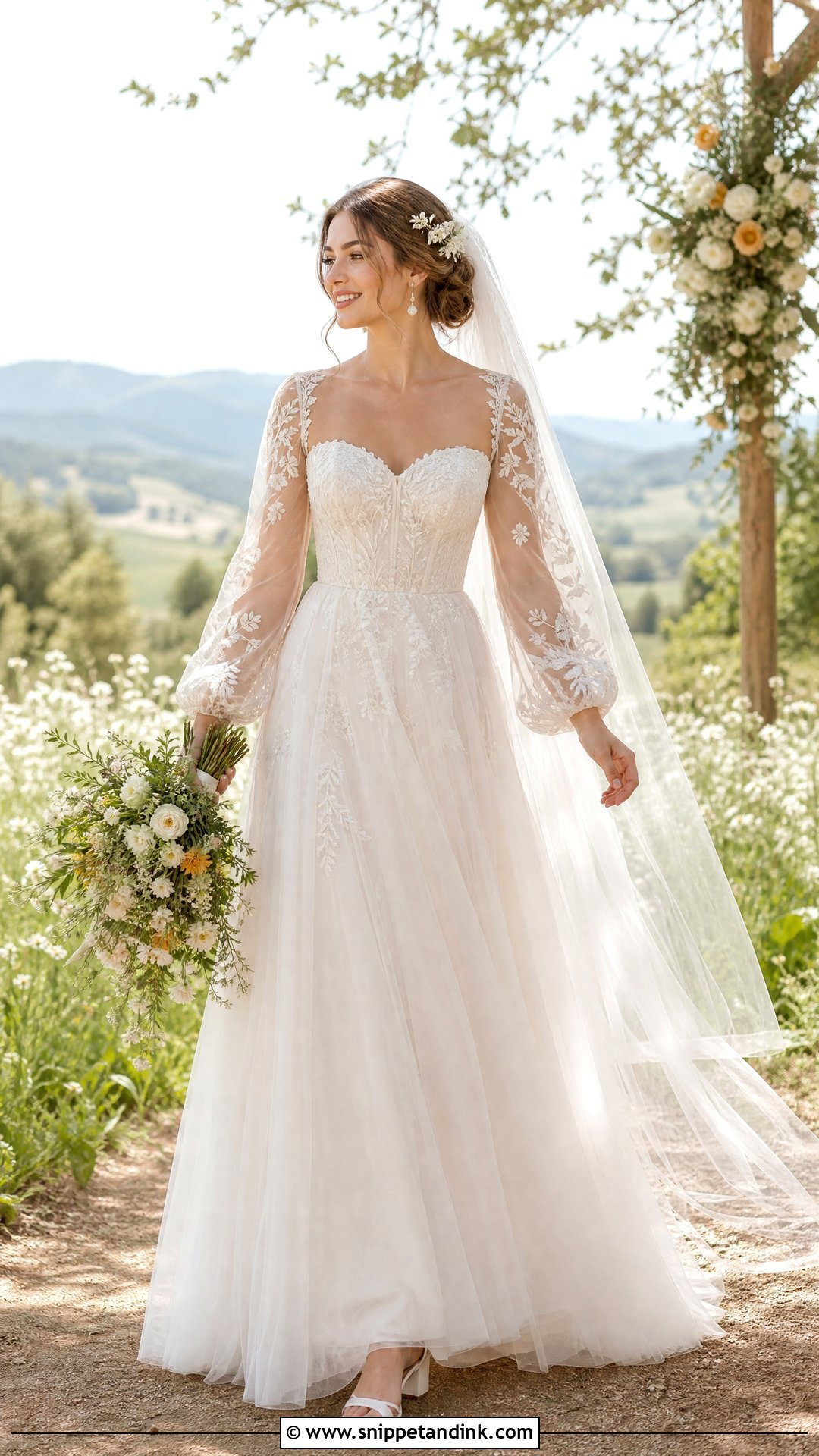 Detachable Sleeve Boho Wedding Dress - Snippet and Ink - 25 Boho Ethereal Wedding Dress Ideas