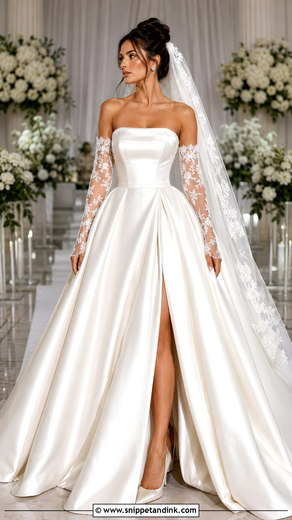 Detachable Sleeve Bridal Ball Gown - Snippet and Ink - 20 Long Sleeve Bridal Gown Ideas
