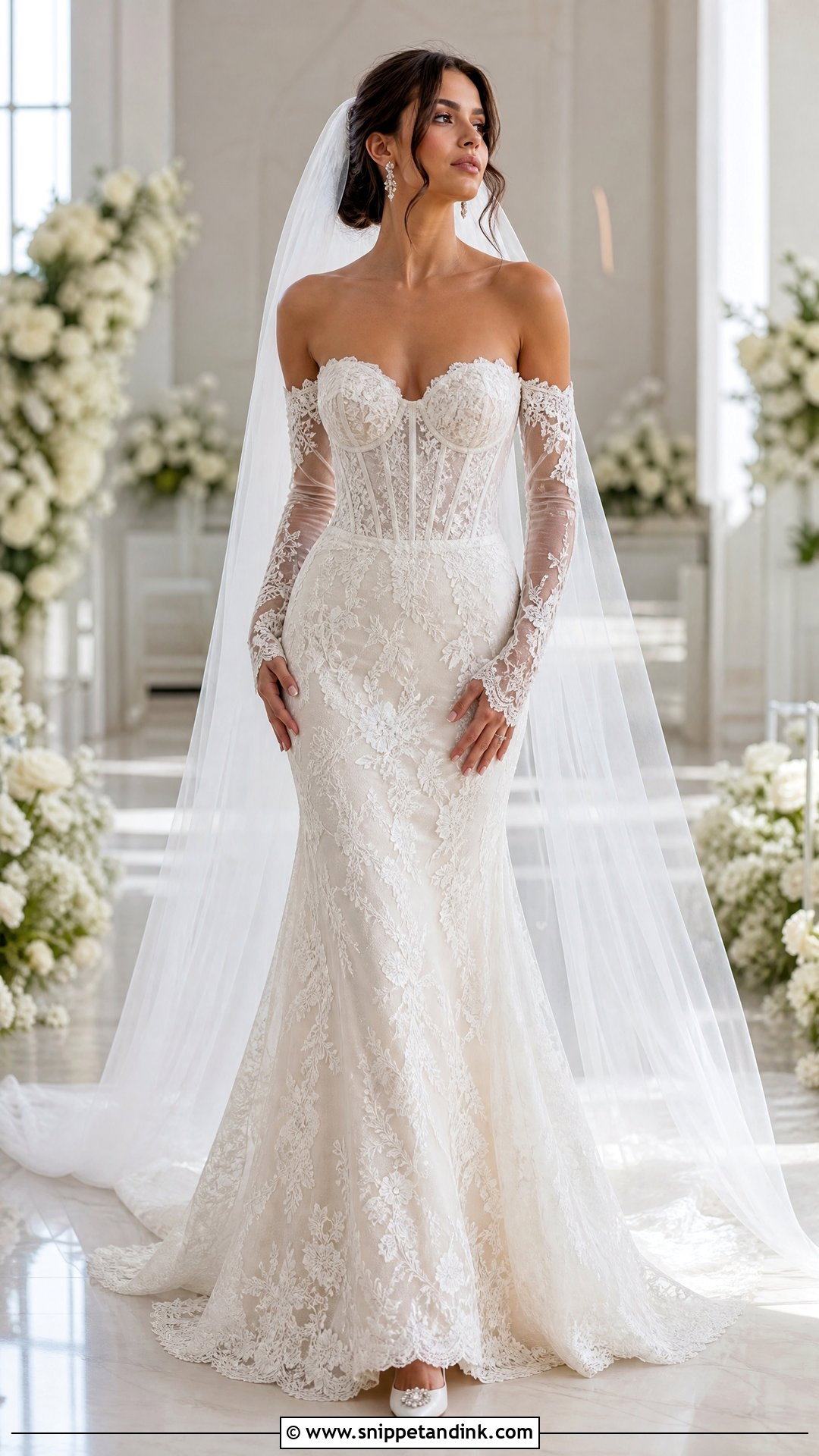 Detachable Sleeve Corset Wedding Dress - Snippet and Ink - 20 Tight Wedding Dress with Sleeves