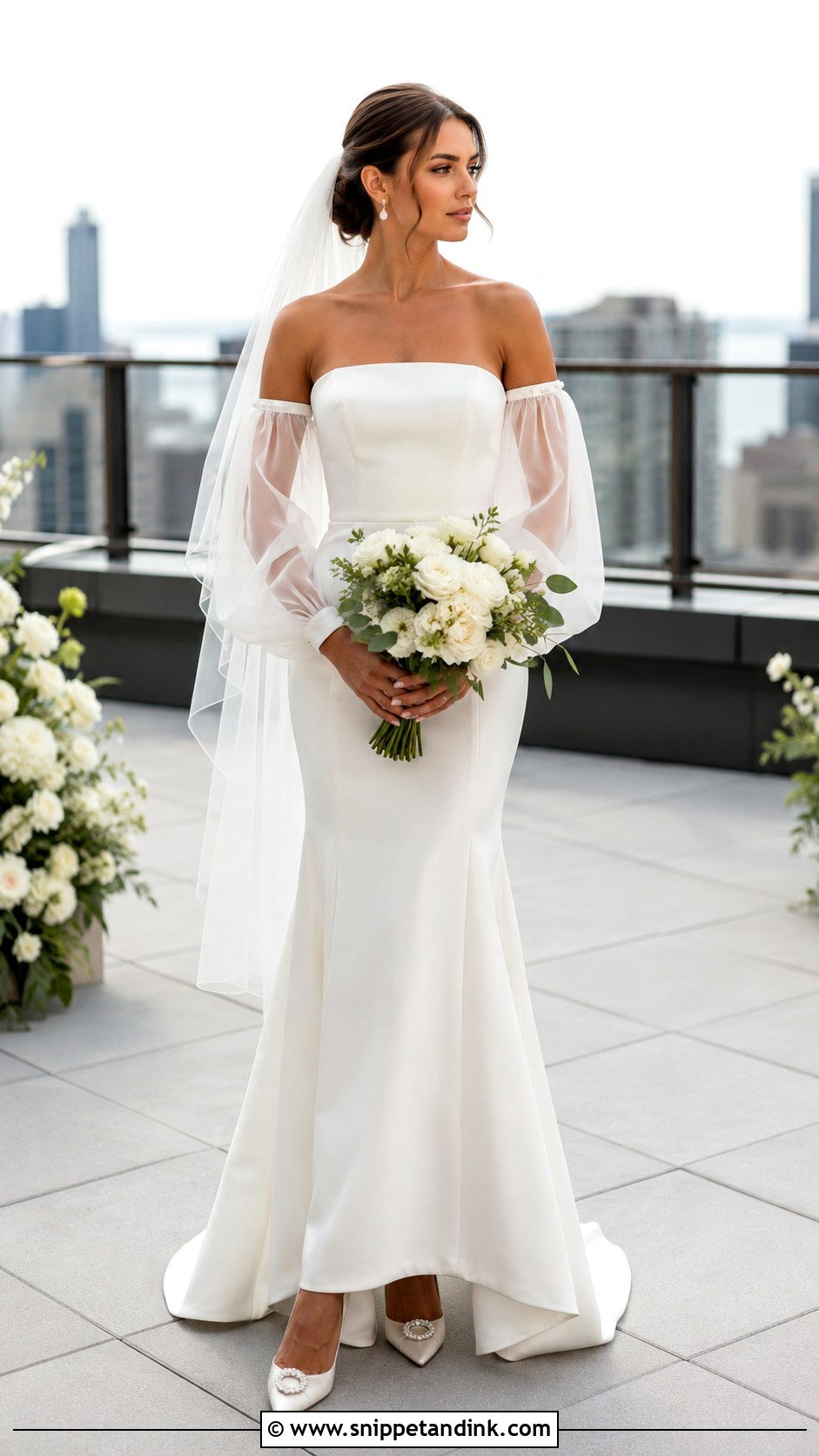 Detachable Sleeve Elopement Dress - Snippet and Ink - 20 Long Sleeve Elopement Dress Ideas