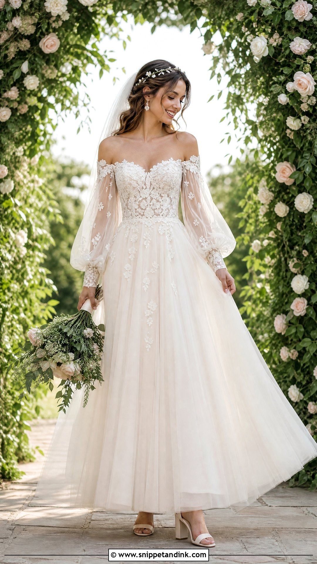 Detachable Sleeve Fairy Garden Wedding Dress - Snippet and Ink - 20 Fairy Garden Wedding Dress Ideas