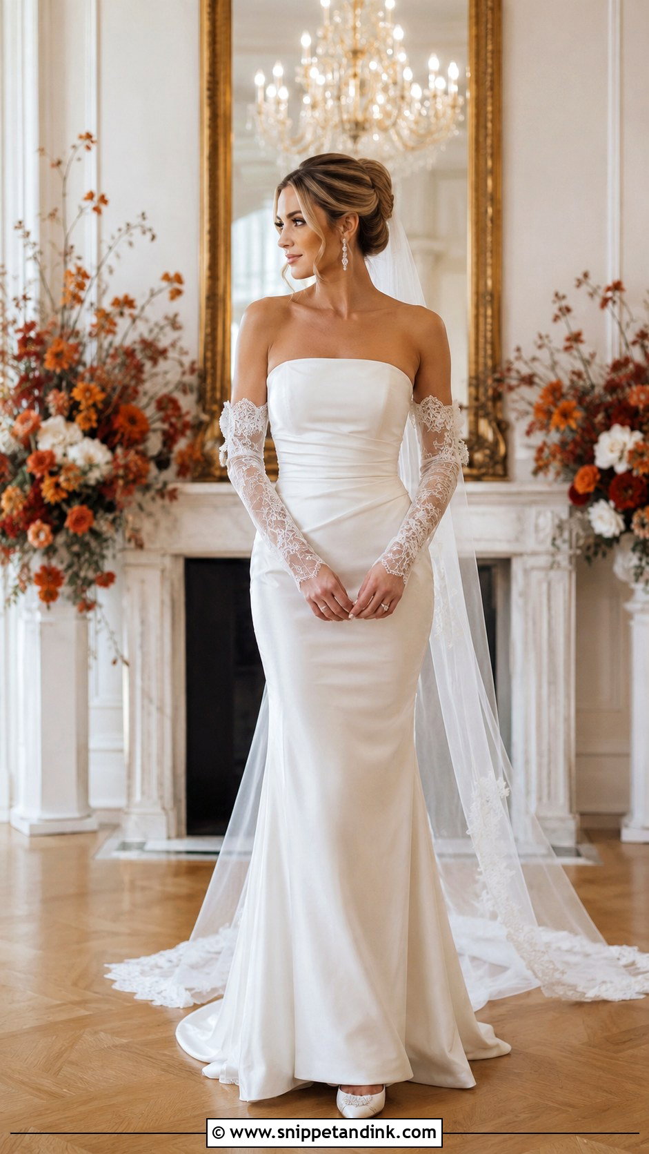 Detachable Sleeve Fall Wedding Gown - Snippet and Ink - 20 Fall Wedding Gowns