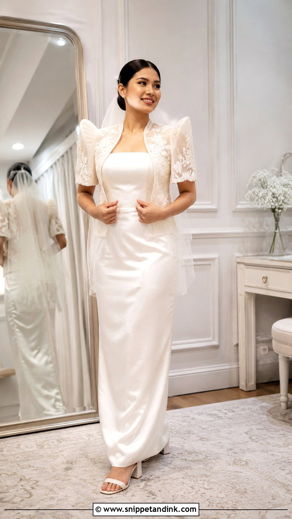 Detachable Sleeve Filipiniana Wedding Gown - Snippet and Ink - 20 Modern Filipiniana Wedding Gown Ideas