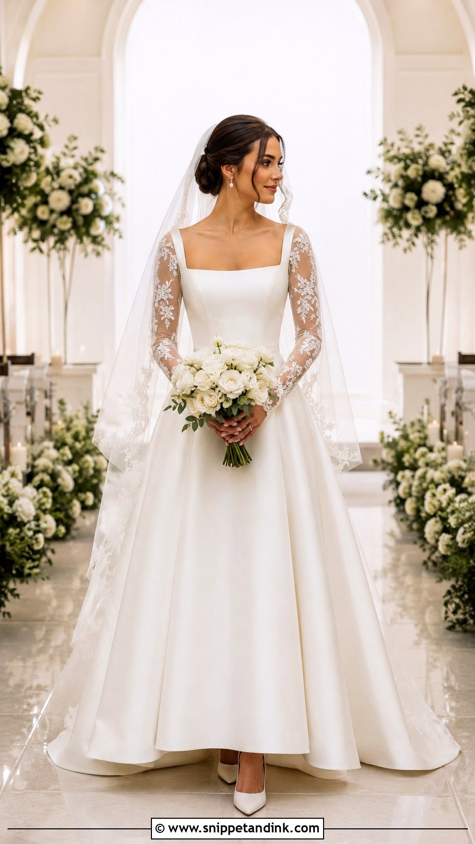 Detachable Sleeve Fit And Flare Wedding Dress With Two Looks - Snippet and Ink - 20 Flare Wedding Dress Ideas