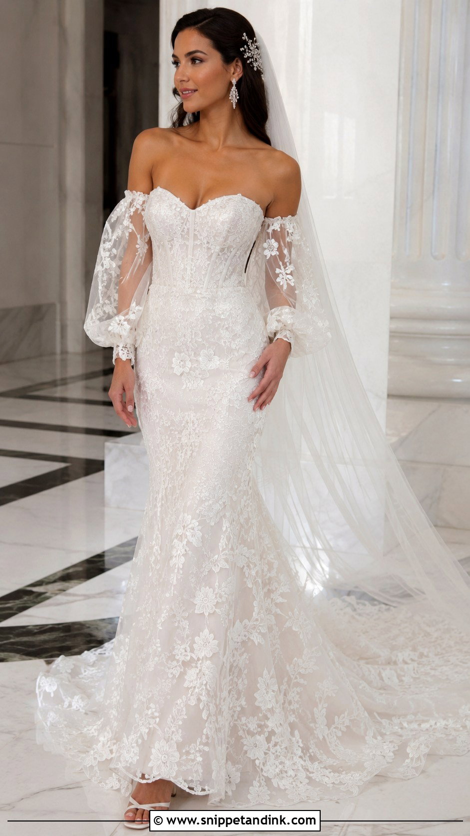 Detachable Sleeve Fit and Flare Wedding Dress - Snippet and Ink - 20 Fit and Flare Wedding Dress with Sleeves