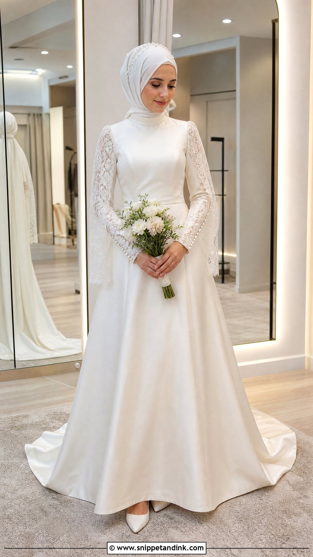 Detachable Sleeve Hijab Wedding Dress - Snippet and Ink - 25 Modest Wedding Dresses Hijab