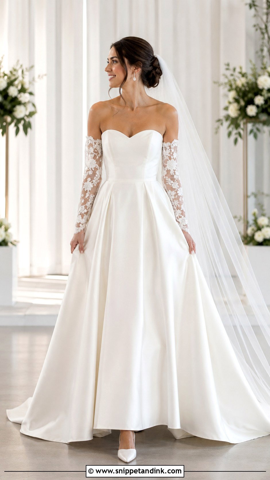 Detachable Sleeve Lace Wedding Dress - Snippet and Ink - 20 Dantel Wedding Dress Long Sleeve Ideas