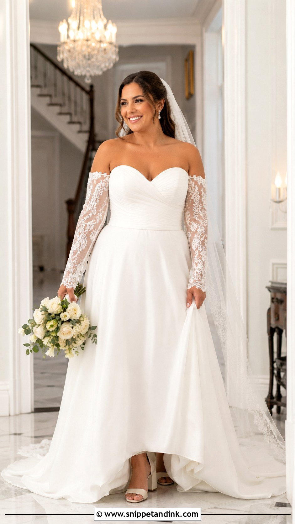 Detachable Sleeve Midsize Wedding Dress - Snippet and Ink - 20 Midsize Wedding Dresses