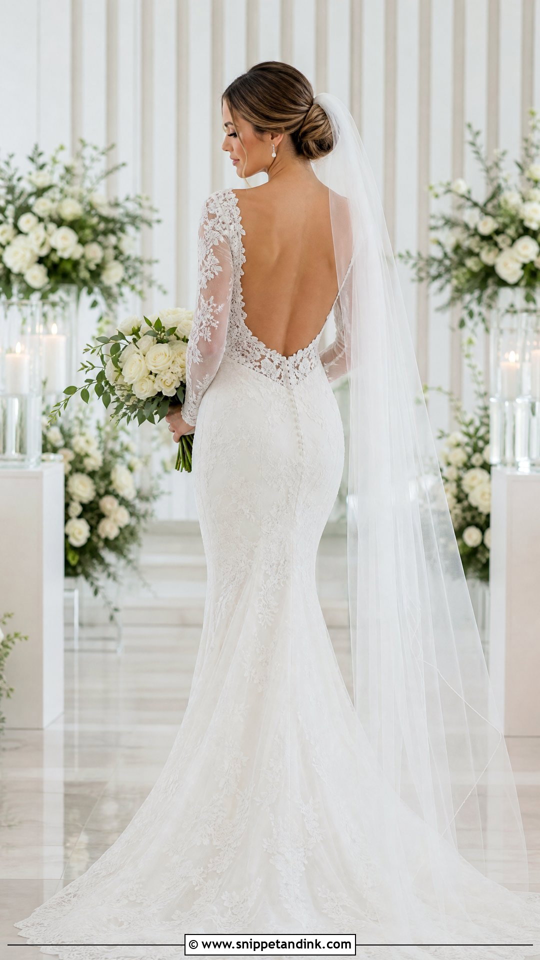 Detachable Sleeve Open Back Wedding Dress - Snippet and Ink - 20 Tight Wedding Dress Open Backs Ideas
