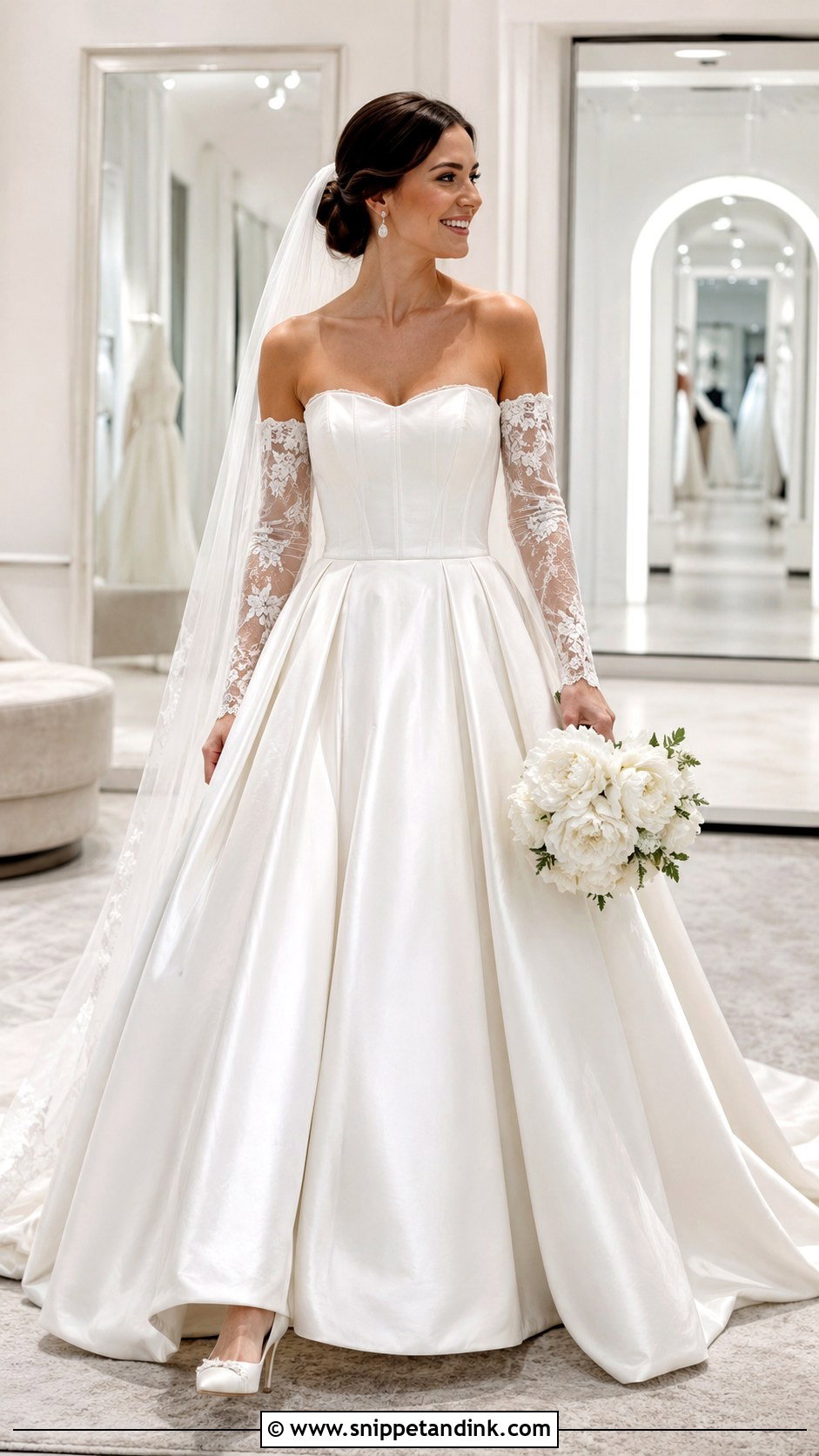 Detachable Sleeve Princess Wedding Dress - Snippet and Ink - 20 Gorgeous Wedding Dress Princesses Ideas