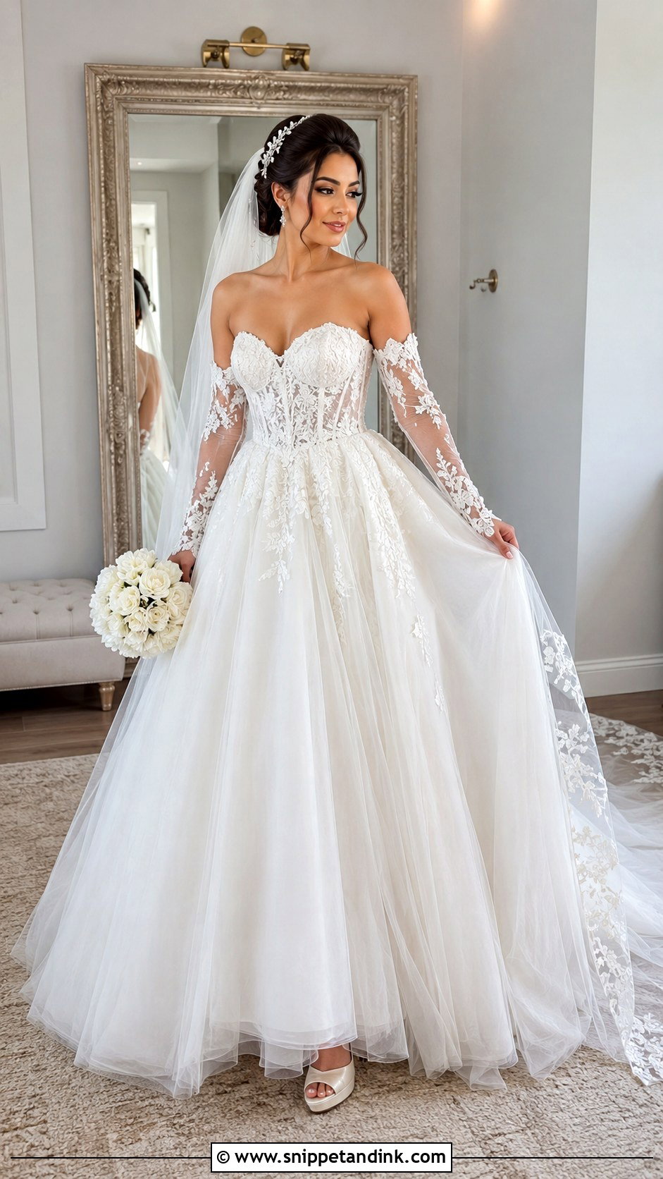 Detachable Sleeve Princess Wedding Dress - Snippet and Ink - 20 Long Sleeve Princess Wedding Dress Ideas