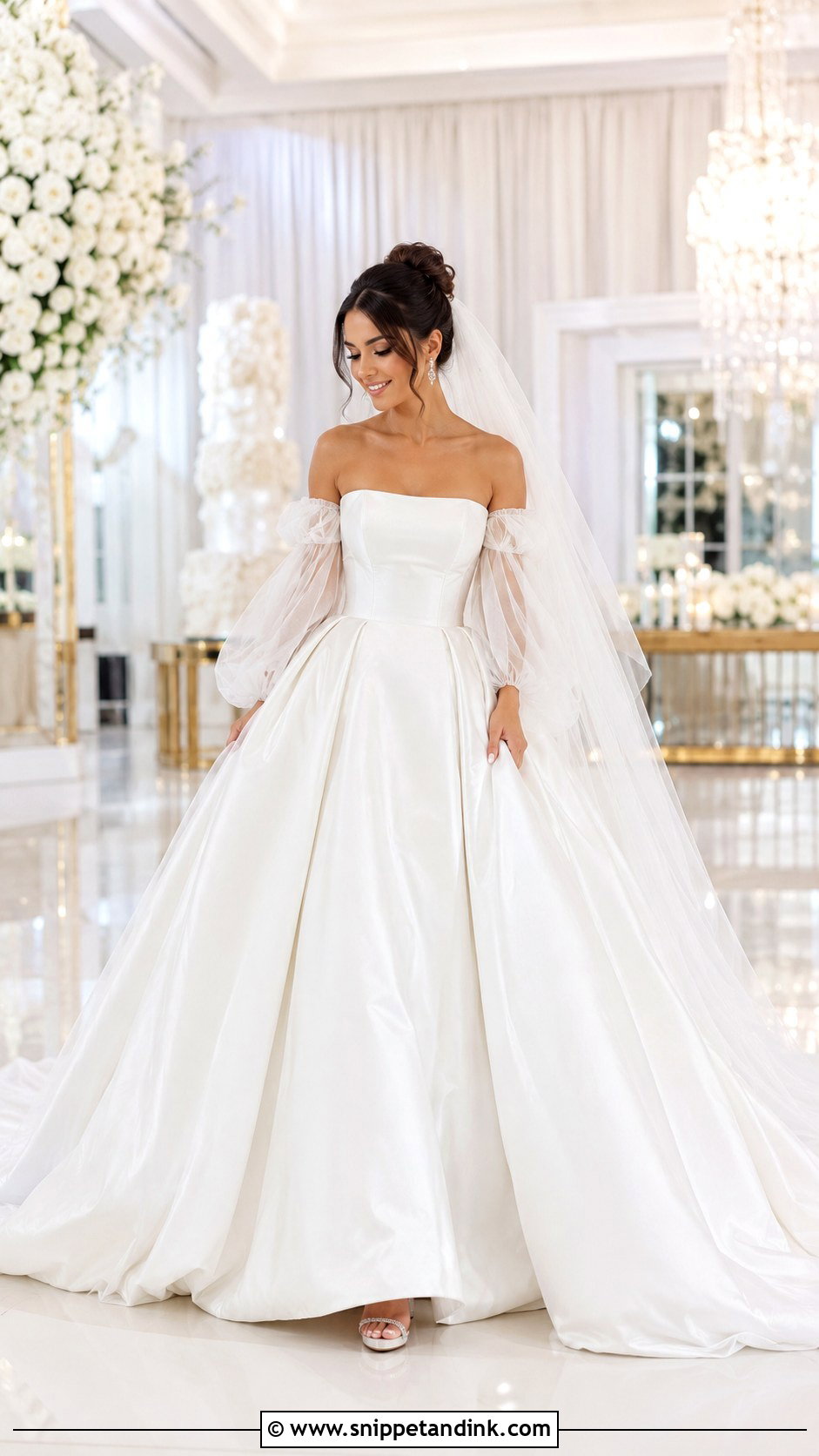 Detachable Sleeve Princess Wedding Dress - Snippet and Ink - 20 Big Princess Wedding Dresses