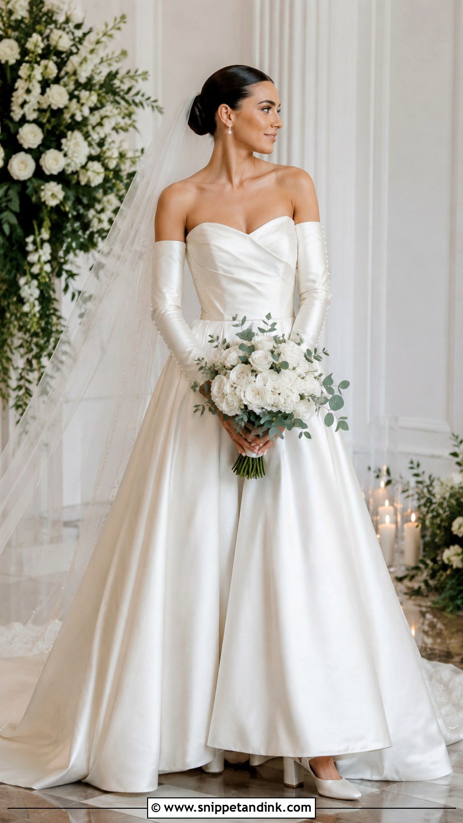 Detachable Sleeve Silk Wedding Dress Ballgown - Snippet and Ink - 20 Silk Wedding Dress Ballgown Ideas