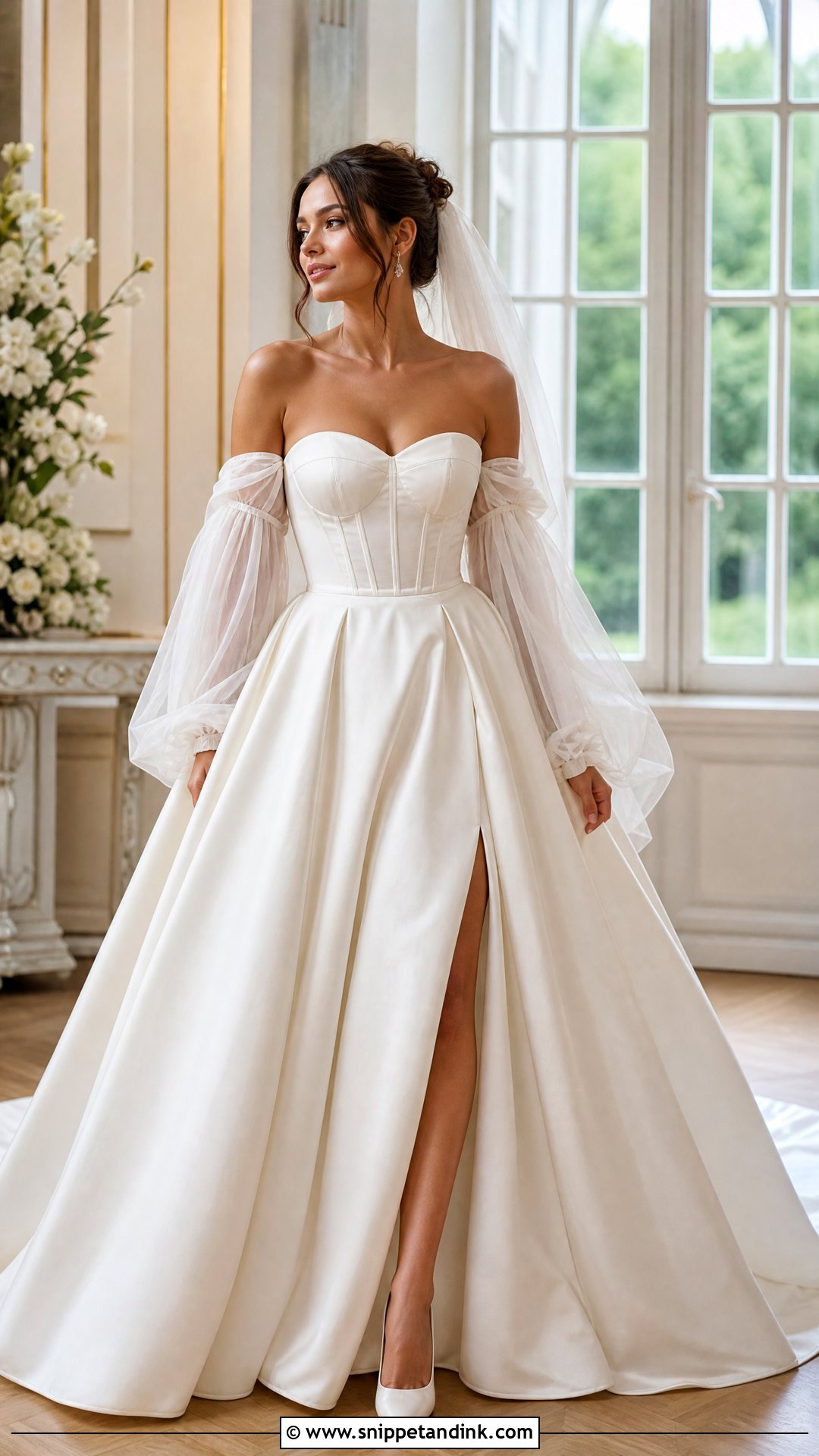 Detachable Sleeve Wedding Ballgown - Snippet and Ink - 20 Wedding Ballgown Ideas