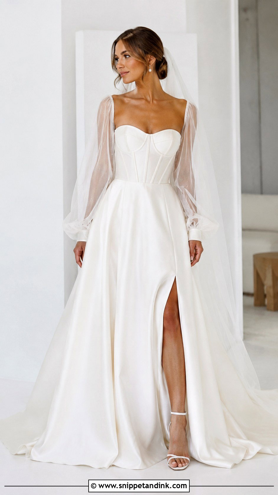 Detachable Sleeve Wedding Dress - Snippet and Ink - 25 Ethereal Wedding Dress Goddesses Ideas