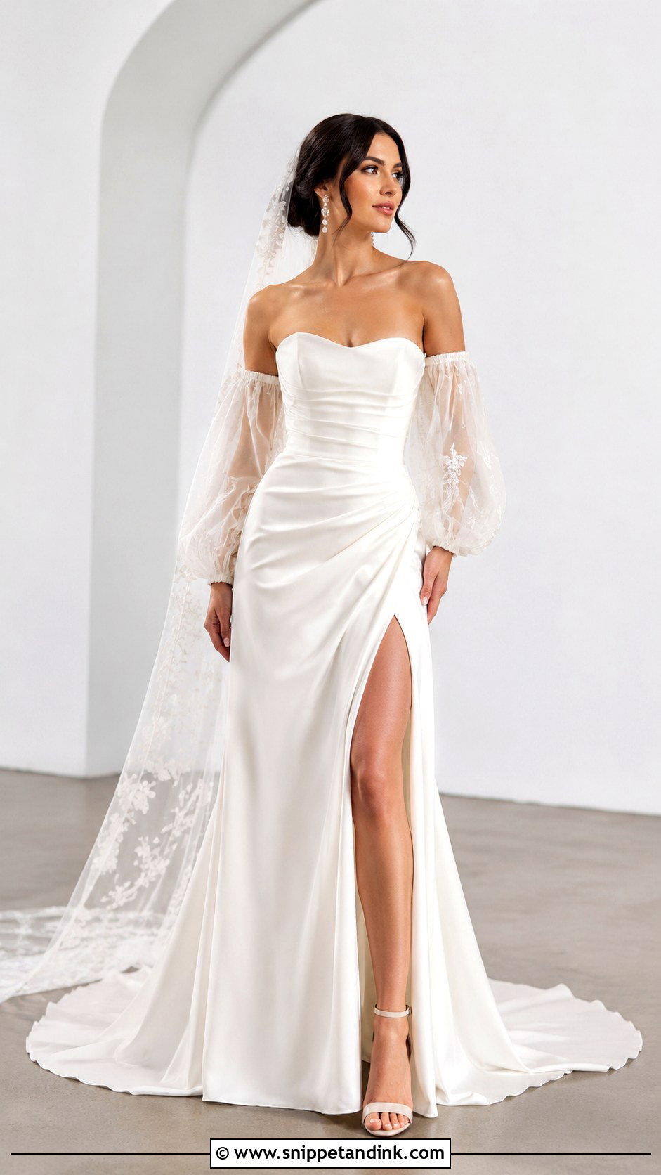Detachable Sleeve Wedding Dress - Snippet and Ink - 30 Wedding Dress Design Ideas