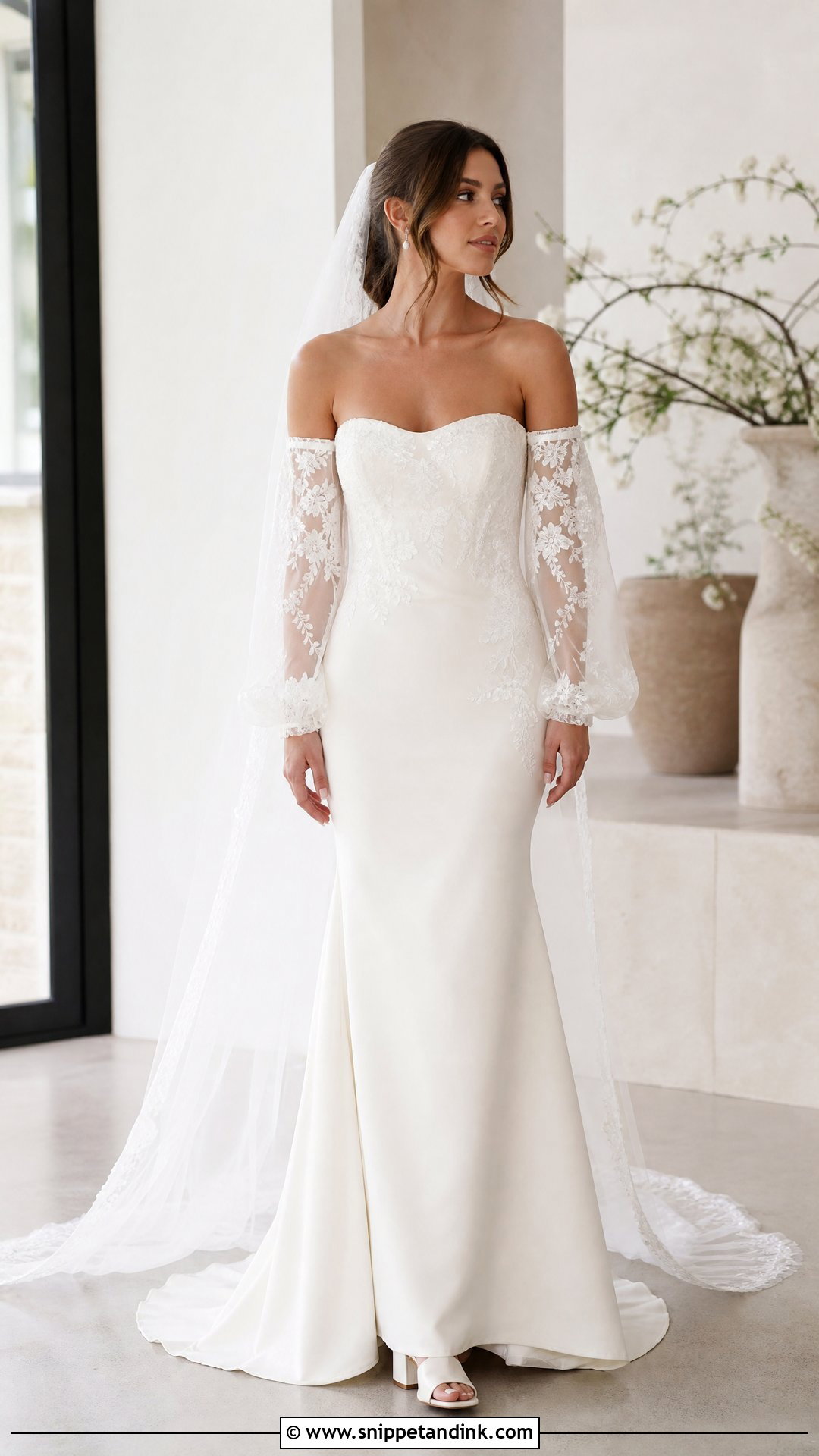 Detachable Sleeve Wedding Dress - Snippet and Ink - 20 Bride Dresses 2025