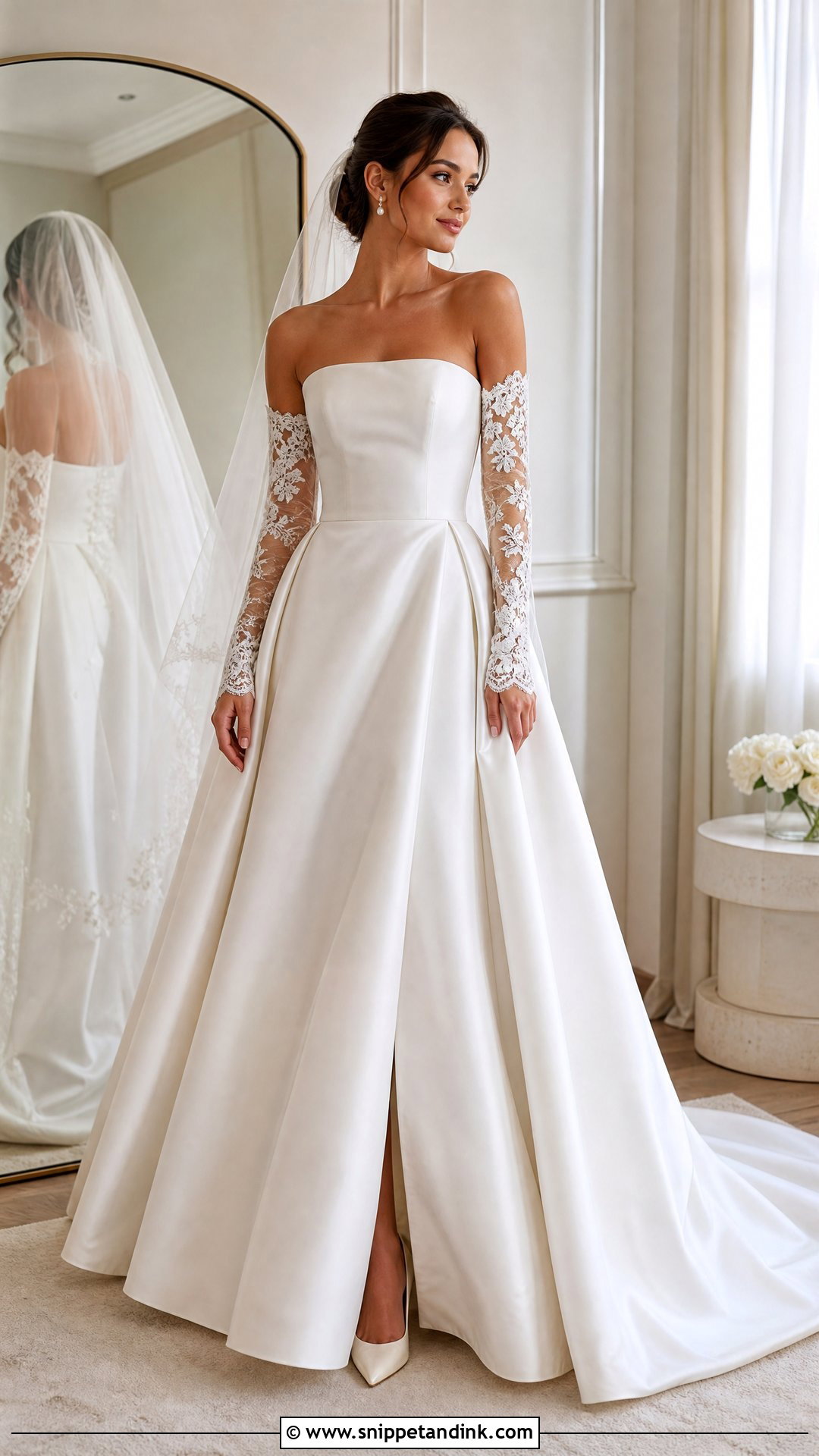Detachable Sleeve Wedding Dress - Snippet and Ink - 25 Dreamy Romantic Elegant Wedding Dress Ideas