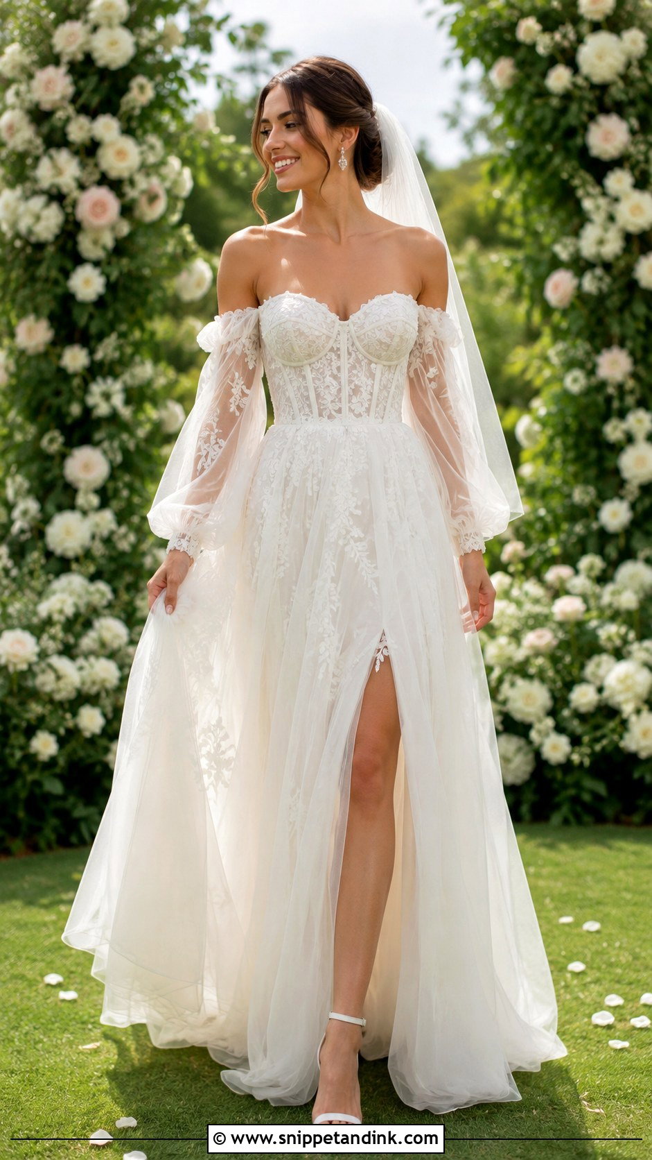 Detachable Sleeve Wedding Dress - Snippet and Ink - 25 Fairycore Wedding Dress Ideas