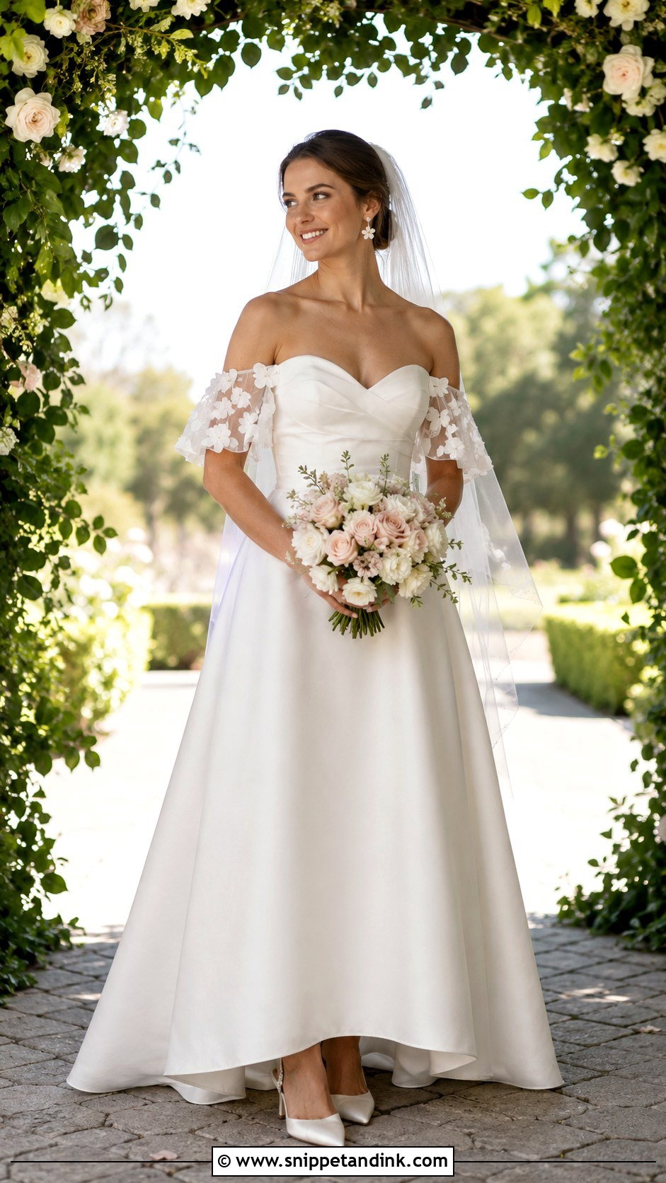 Detachable Sleeve Wedding Dress - Snippet and Ink - 20 Enchanted Garden Wedding Dress Ideas