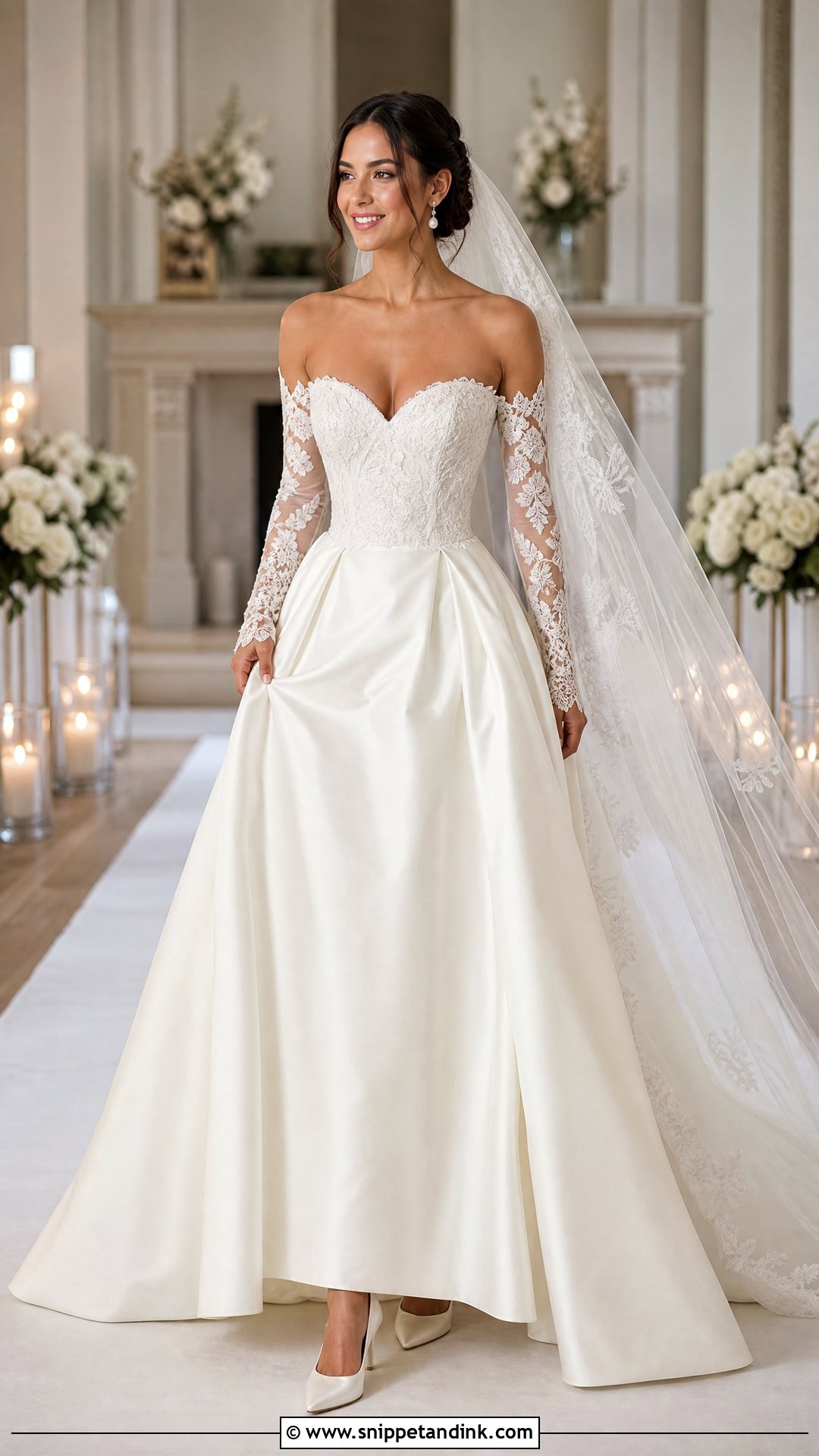 Detachable Sleeve Wedding Dress - Snippet and Ink - 20 Romantic Fairytale Wedding Dresses