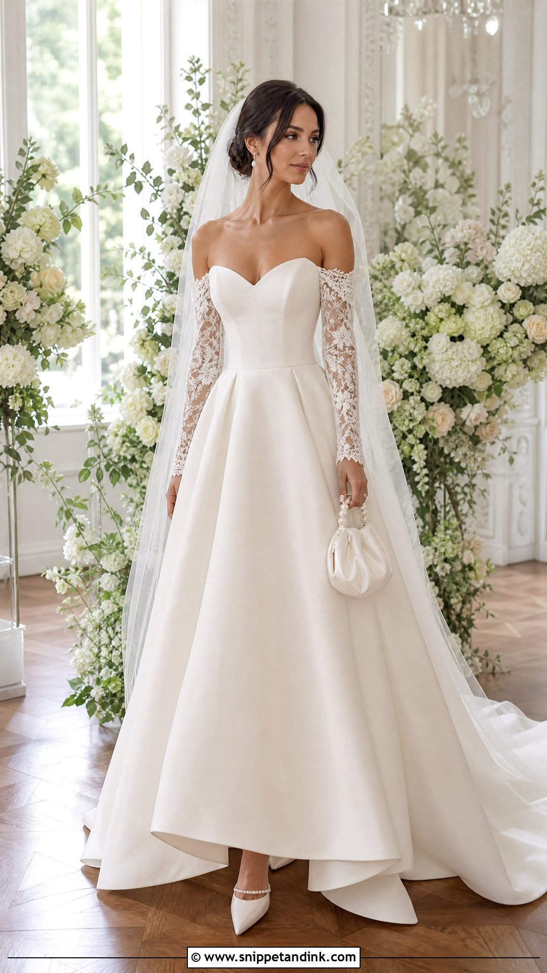 Detachable Sleeve Wedding Dress - Snippet and Ink - 20 Small Bust Wedding Dress Ideas
