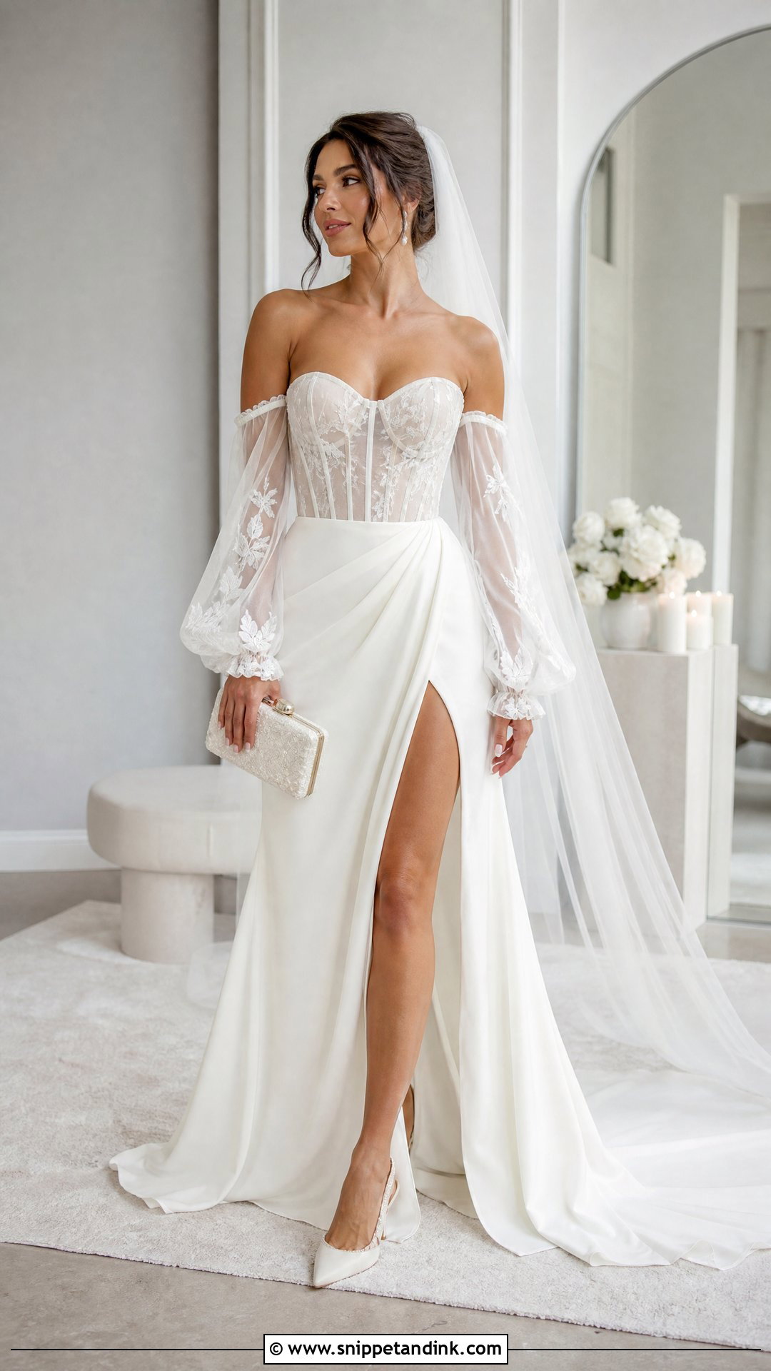Detachable Sleeve Wedding Dress - Snippet and Ink - 20 Unique Wedding Dresses with Sleeves