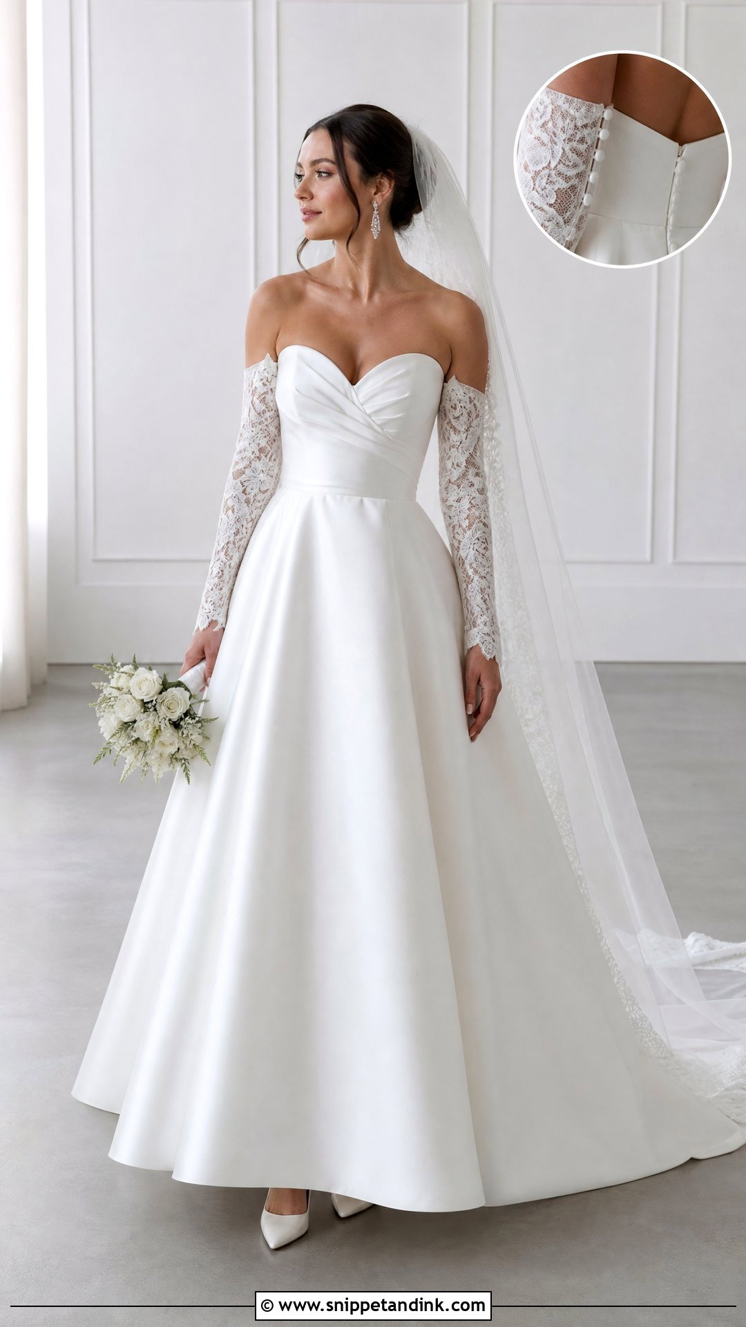 Detachable Sleeve Wedding Dress - Snippet and Ink - 20 Wedding Dress Top Styles