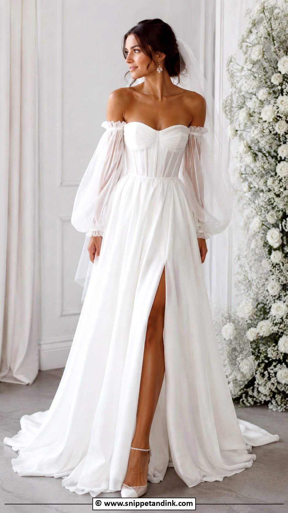 Detachable Sleeve Wedding Dress - Snippet and Ink - 30 Pretty Wedding Dresses
