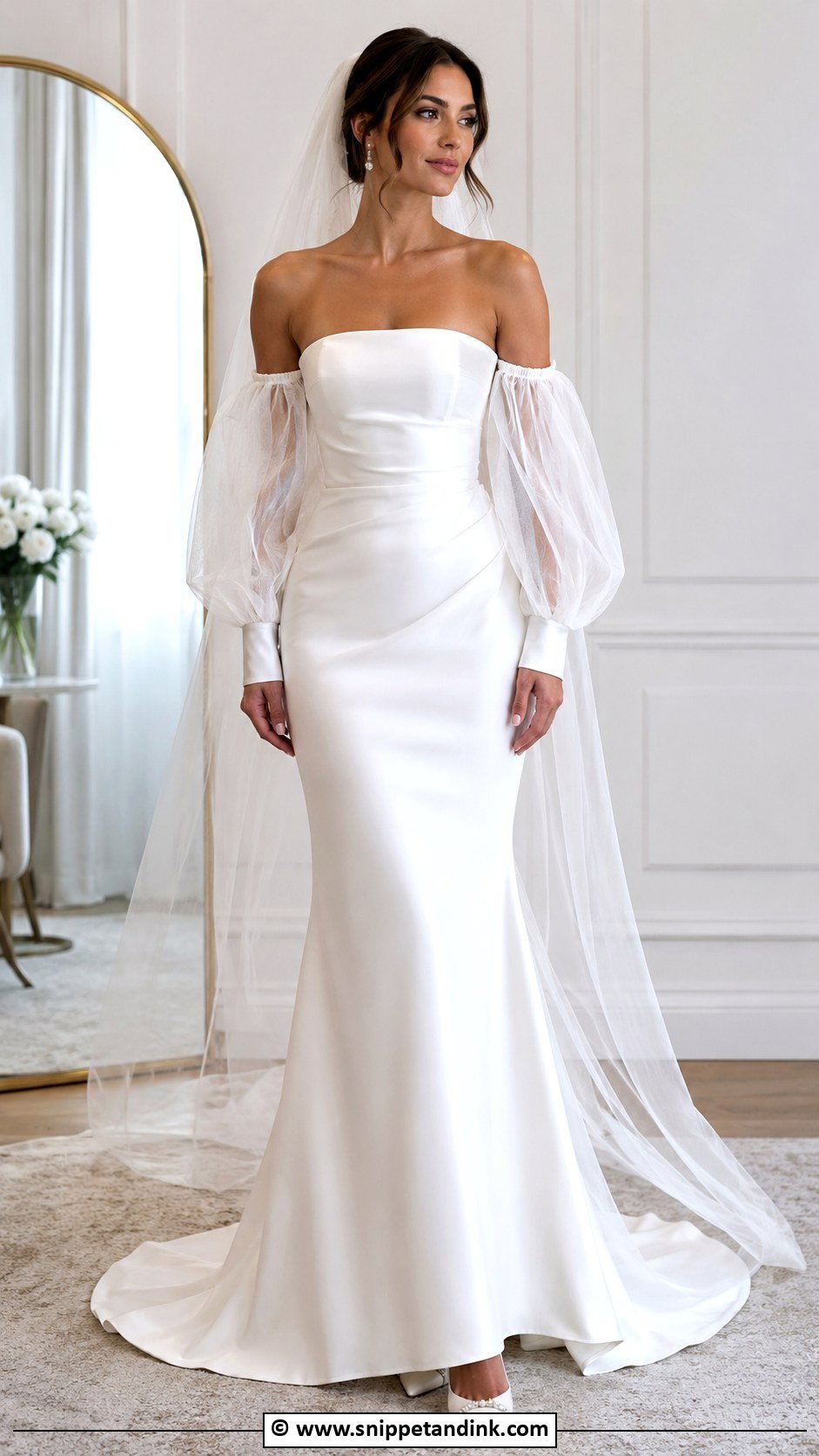 Detachable Sleeve Wedding Dress - Snippet and Ink - 30 Stylish Wedding Dresses