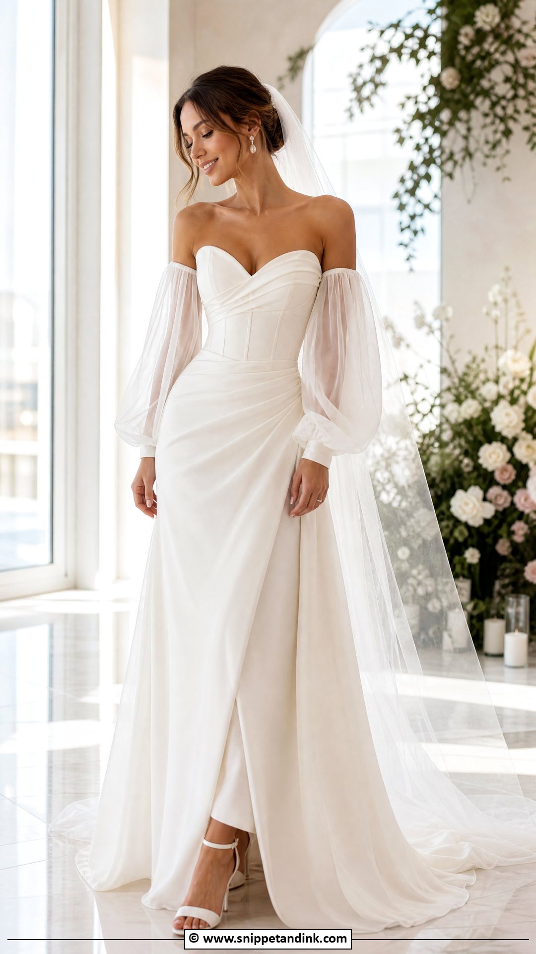 Detachable Sleeve Wedding Dress - Snippet and Ink - 35 2025 Wedding Dresses