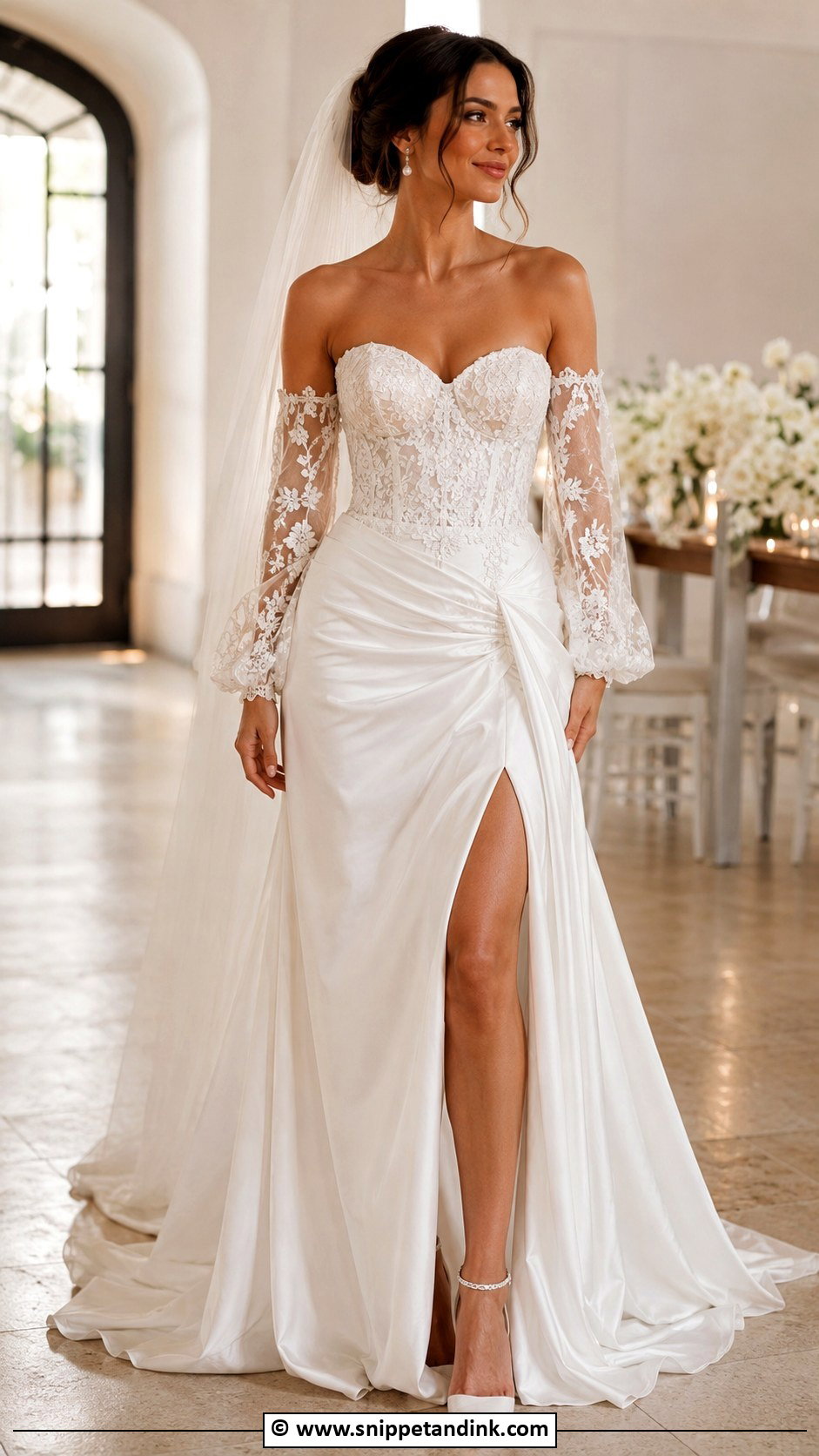 Detachable Sleeve Wedding Dress - Snippet and Ink - 35 Wedding Dresses with Sleeves